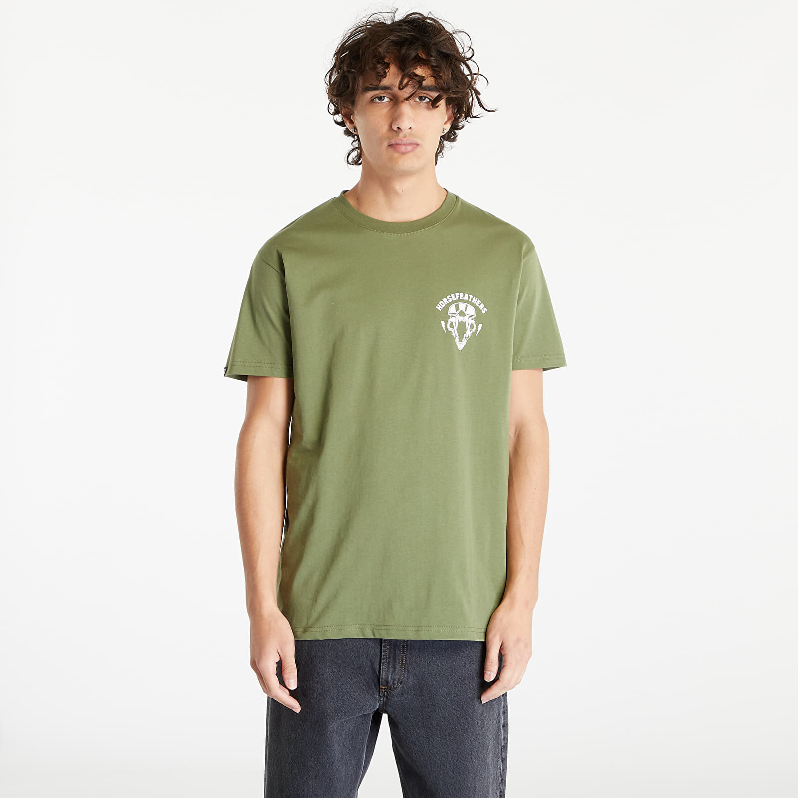 T-krekli Horsefeathers Bear Skull T-Shirt Loden Green