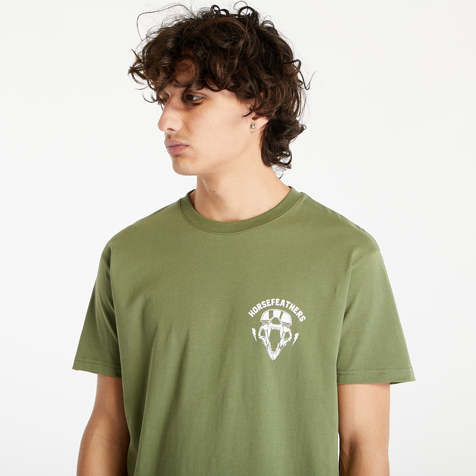 T-krekli Horsefeathers Bear Skull T-Shirt Loden Green