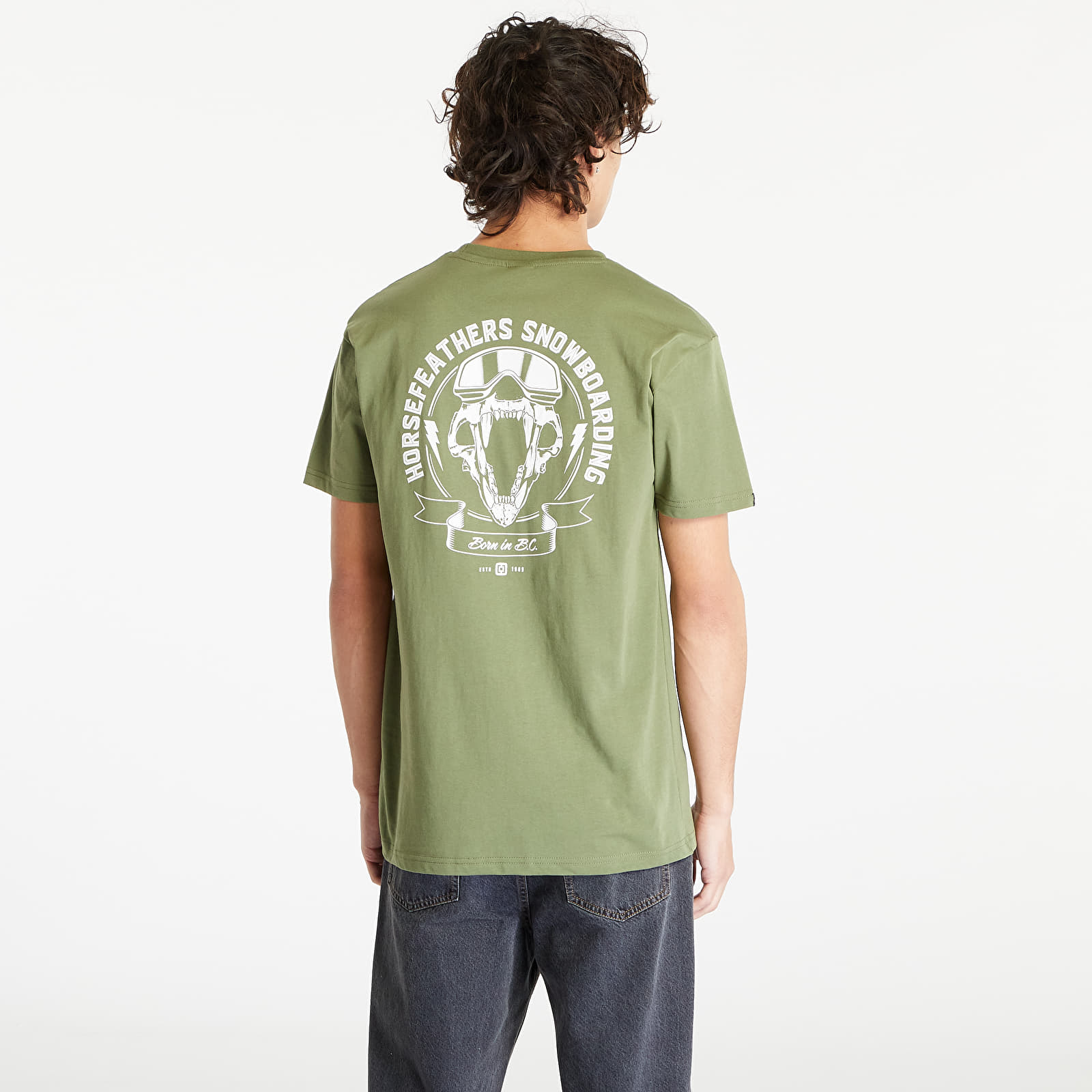 T-krekli Horsefeathers Bear Skull T-Shirt Loden Green