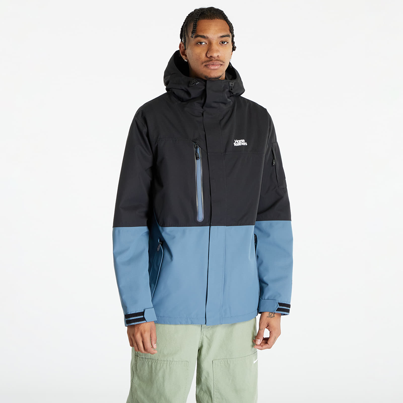 Giacca Horsefeathers Ripple Jacket Black/ Blue Mirage S
