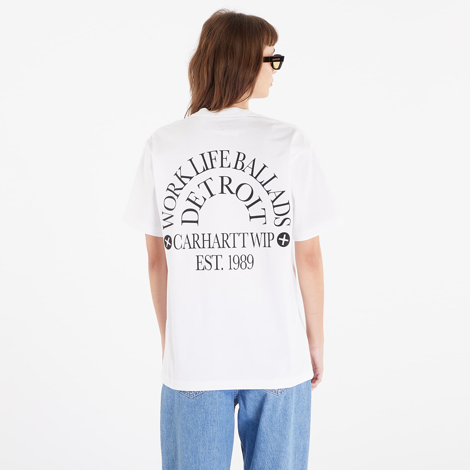 T-särgid Carhartt WIP S/S Work Varsity T-Shirt White/ Black