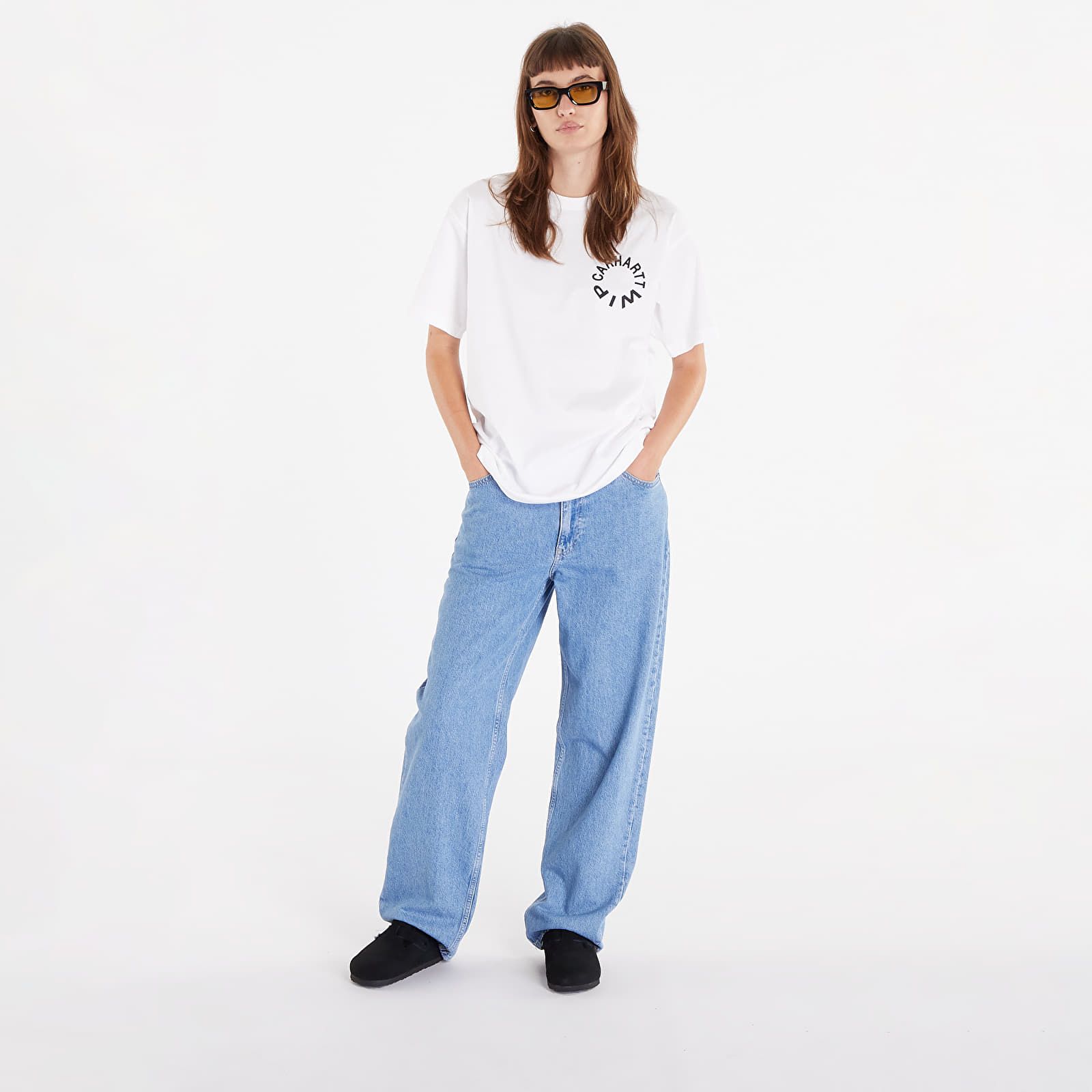 T-särgid Carhartt WIP S/S Work Varsity T-Shirt White/ Black