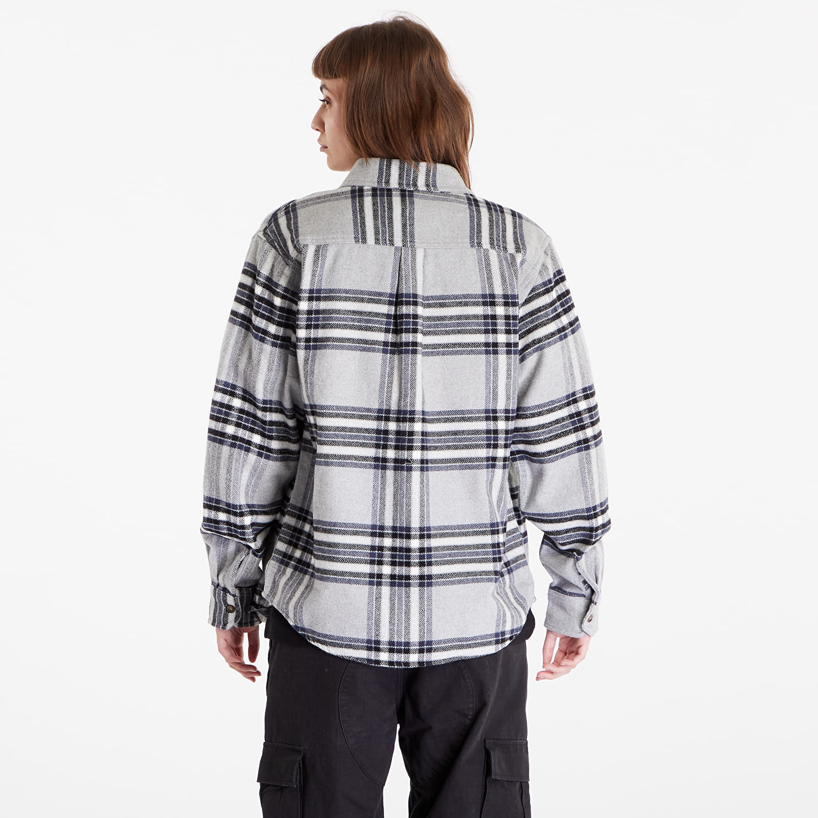 Shirts Carhartt WIP Long Sleeve Hawkins Shirt UNISEX Hawkins Check/ Grey  Heather/ Blue | Queens