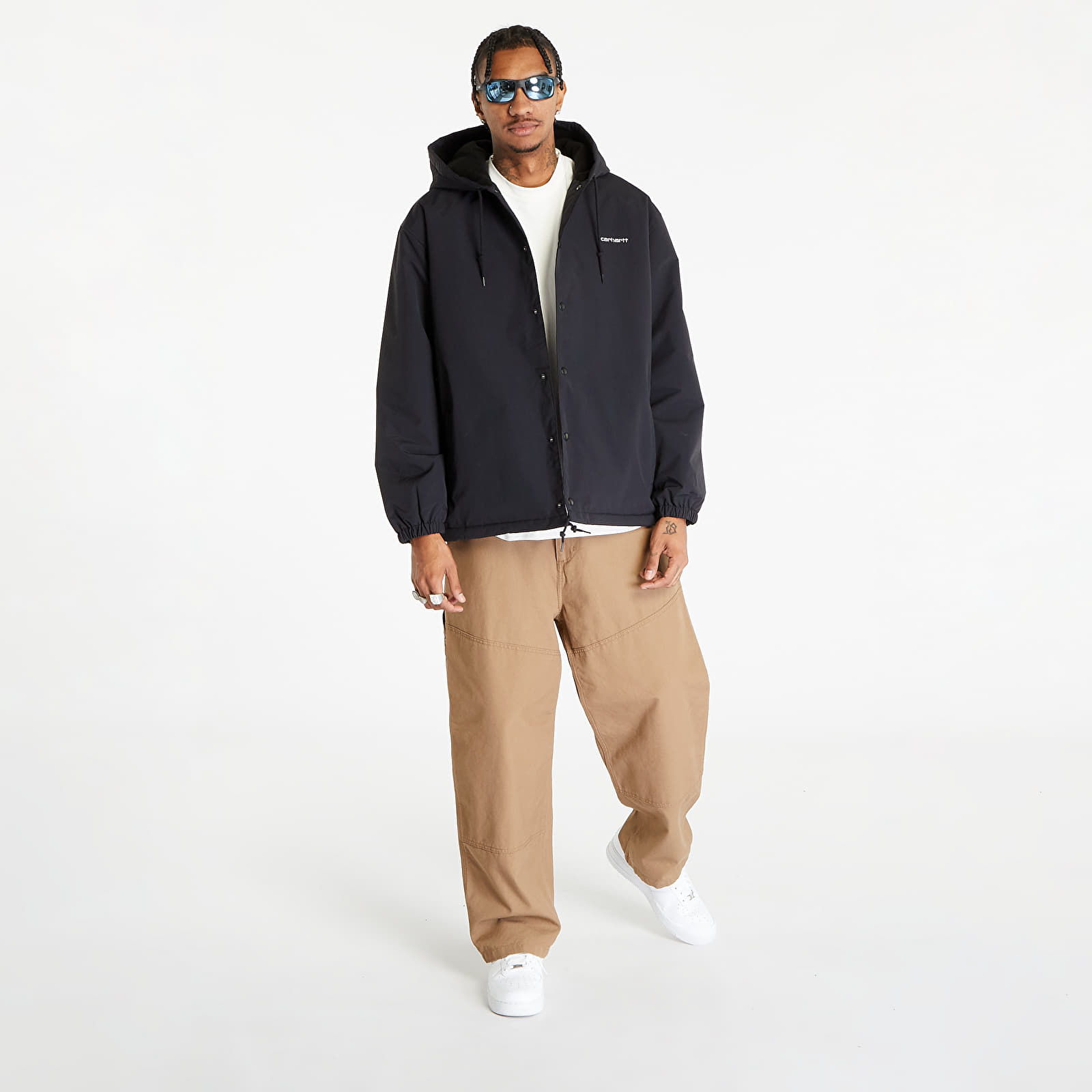 Kurtki Carhartt WIP Hooded Coach Jacket UNISEX Black/ White