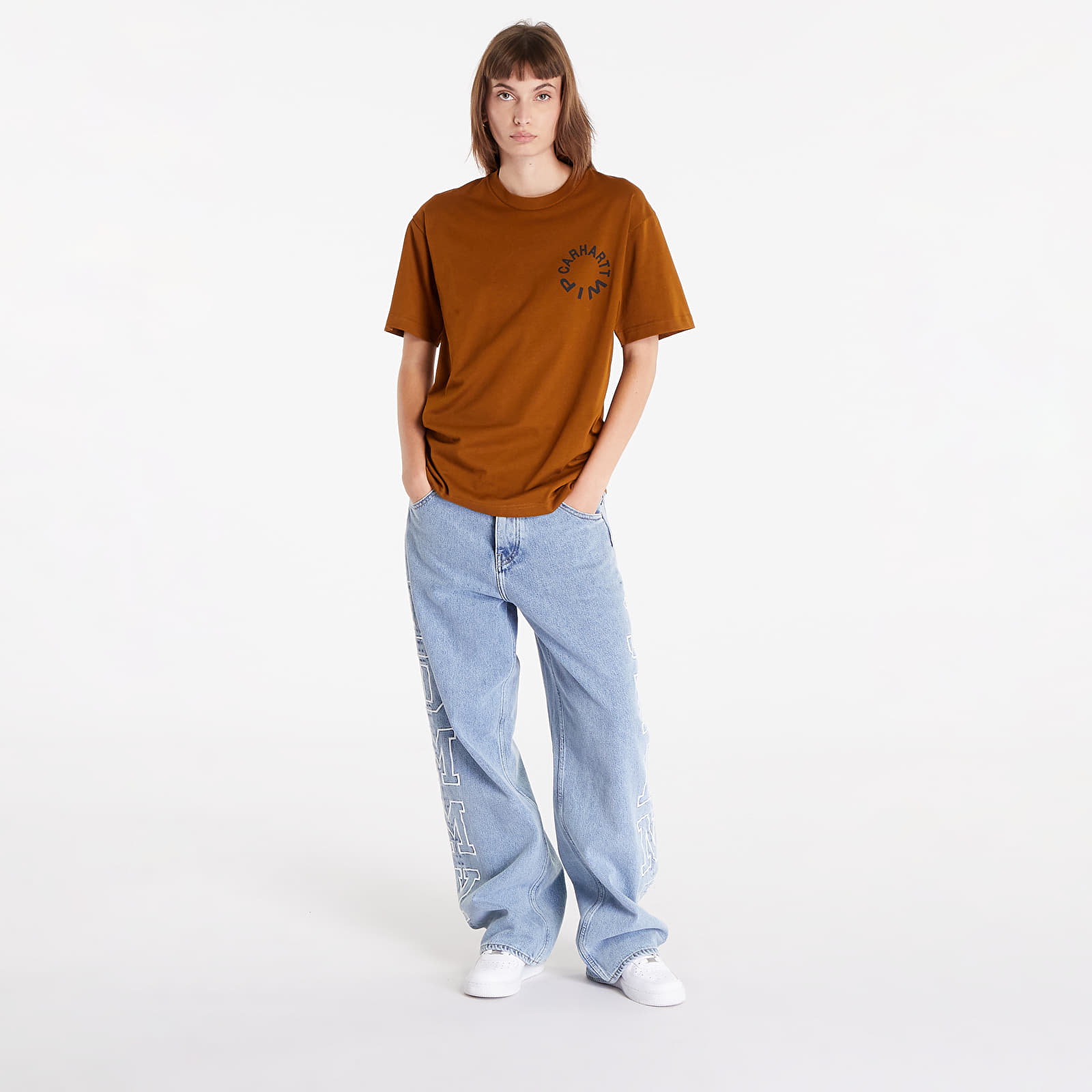 T-Shirts Carhartt WIP Short-sleeve Work Varsity T-Shirt Deep H Brown/ Black