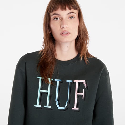 Sweatshirts HUF 8 Bit Crewneck Sweatshirt Dark Green Queens