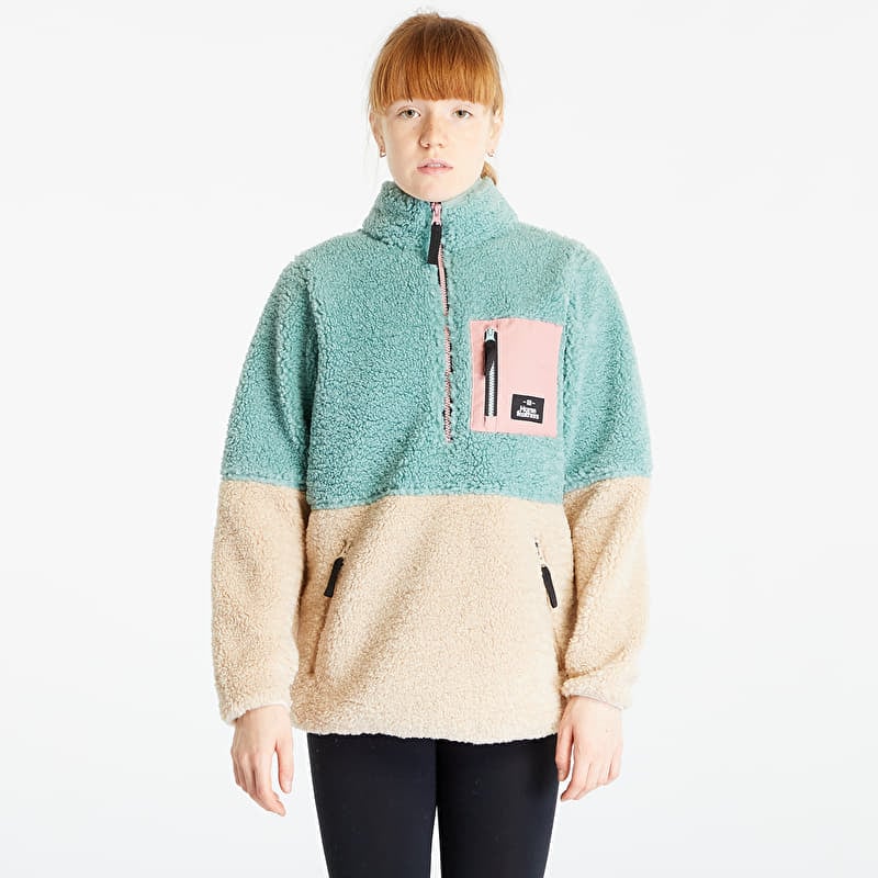Sweatshirt Horsefeathers Elvira Half-Zip Sweatshirt Frosty Green/ Beige