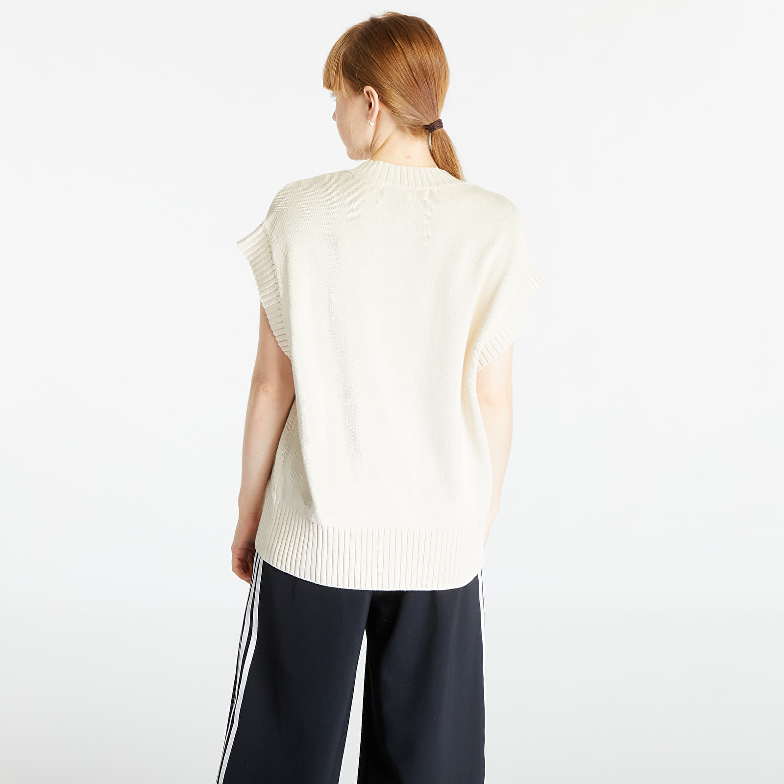 Westen adidas Premium Essentials Knit Oversized Vest Wonder White