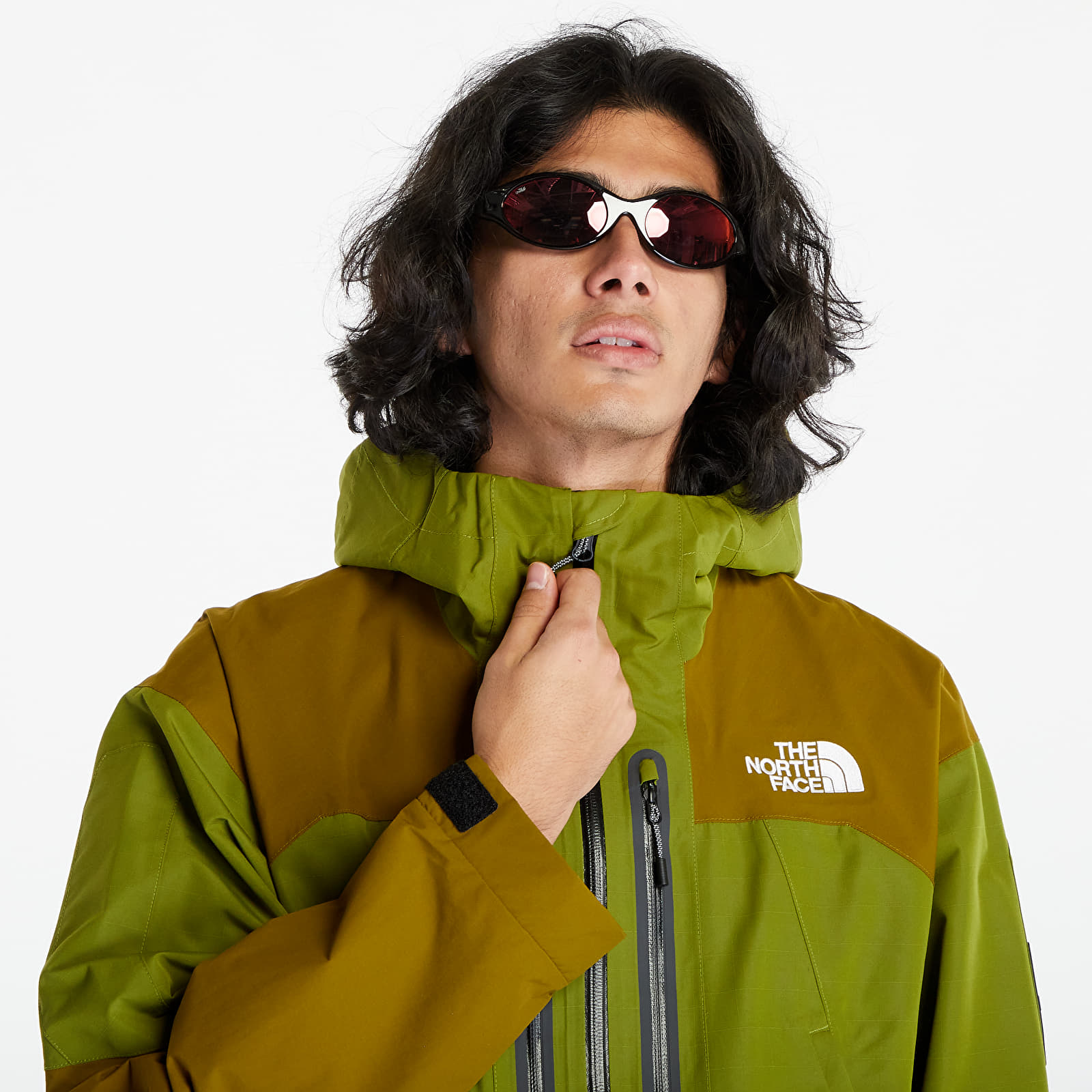 Forest green north face jacket discount