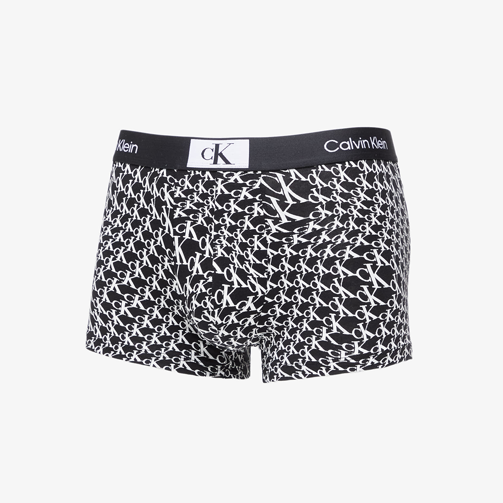 Boxershorts Calvin Klein 96 Cotton Trunk 3-Pack Black/ Grey Heather/ Warped Logo Print Black