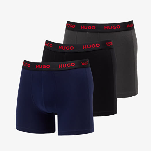 Boxer shorts Hugo Boss Logo Waistband Boxer Briefs 3 Pack Dark Grey Navy Black Queens
