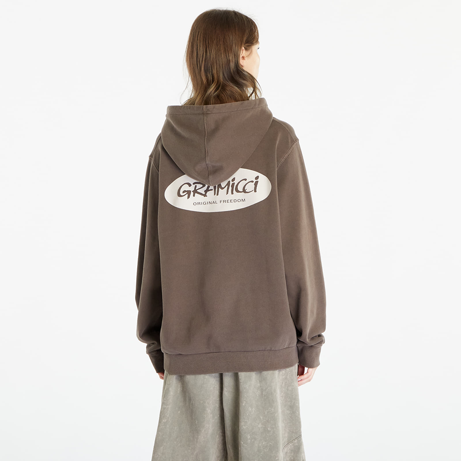 Hoodies and sweatshirts  Gramicci Original Freedom Oval Hooded Sweatshirt UNISEX Brown Pigment
