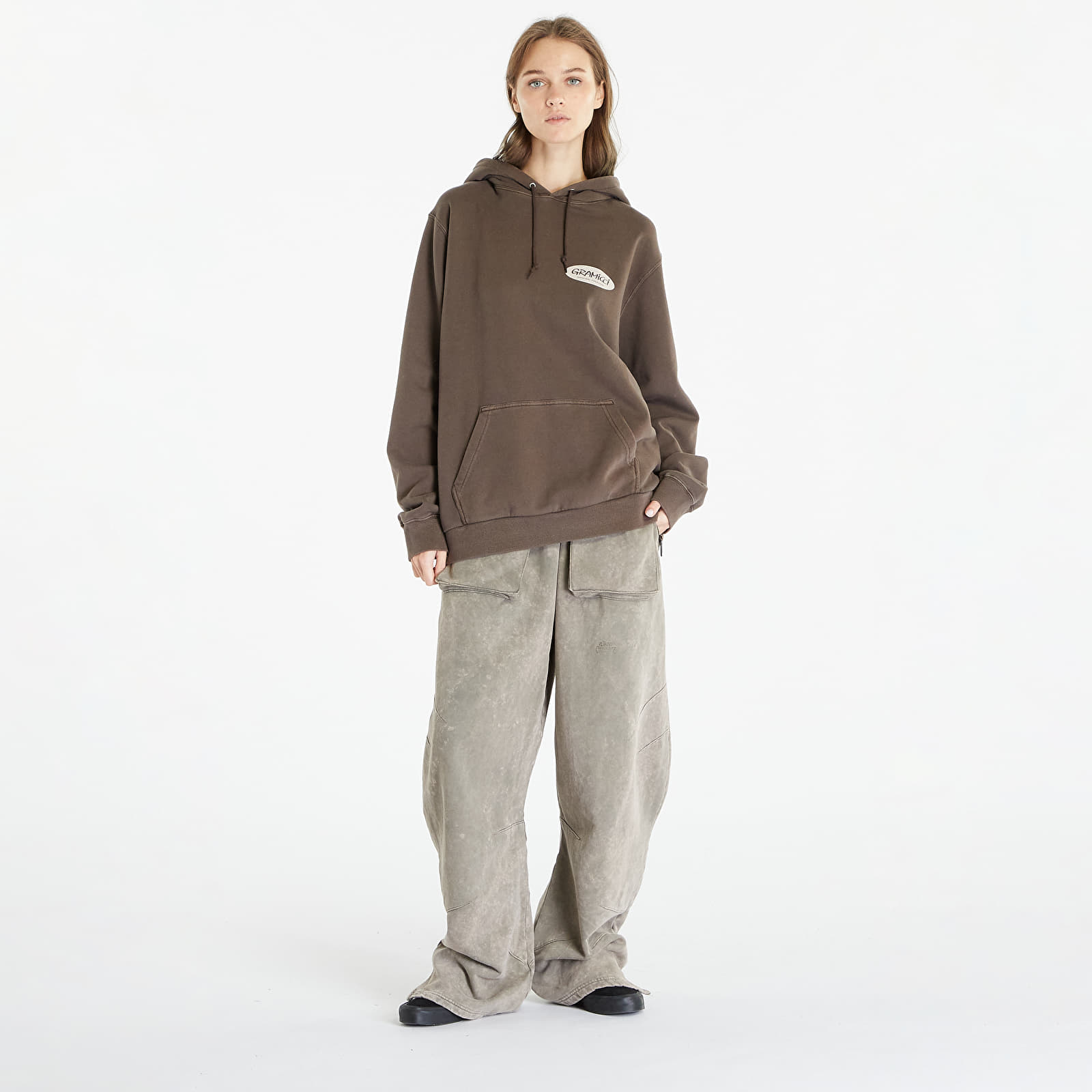 Hoodies and sweatshirts  Gramicci Original Freedom Oval Hooded Sweatshirt UNISEX Brown Pigment