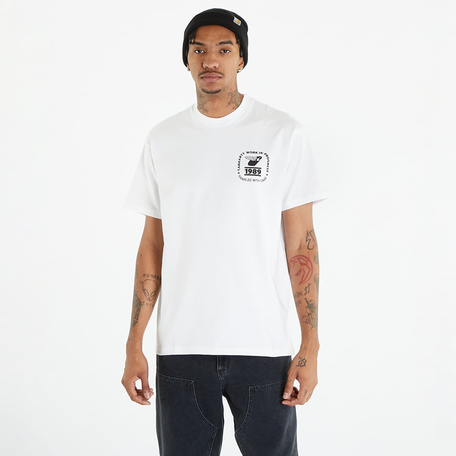 T-Shirts Carhartt WIP Short Sleeve Stamp State T-Shirt White/ Black