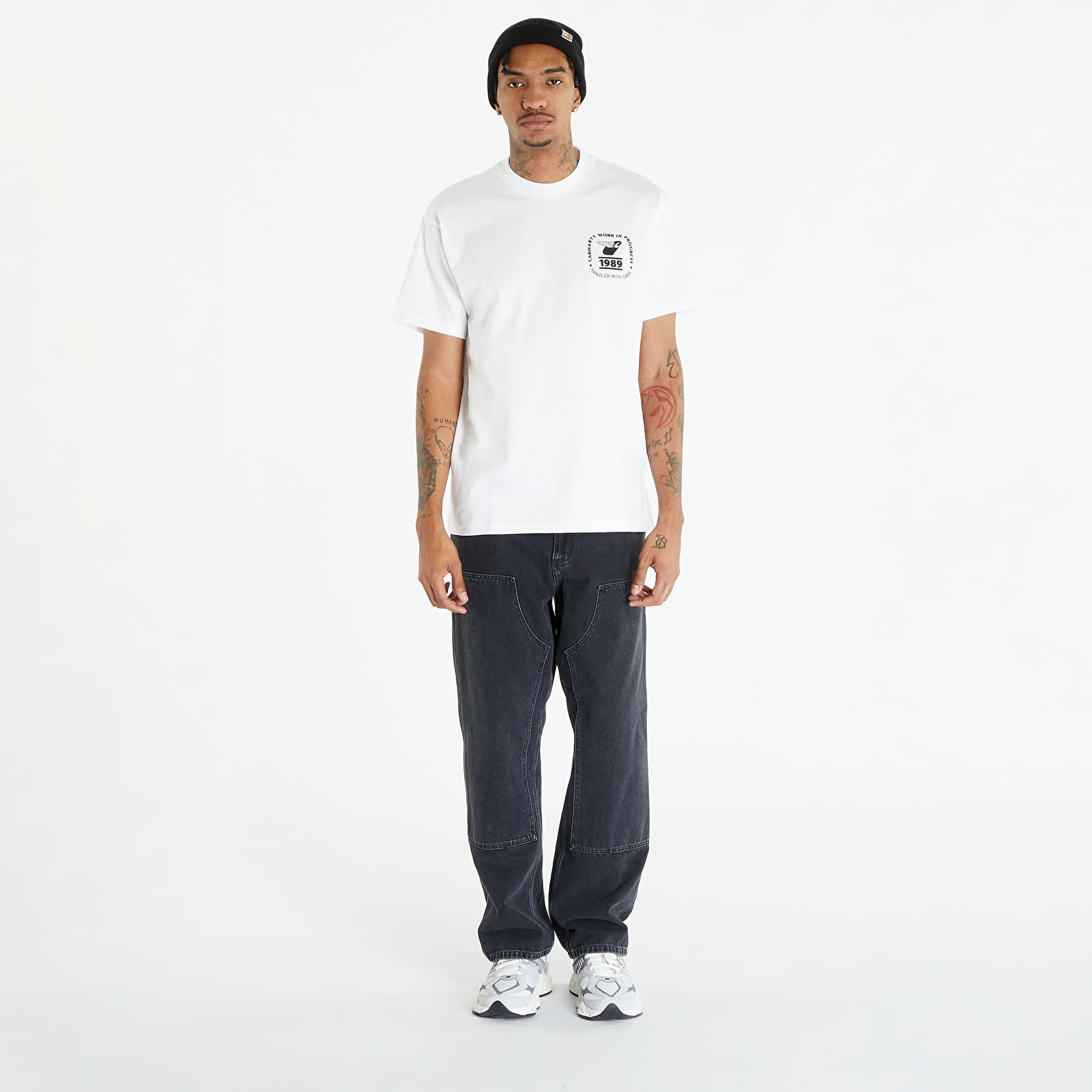 T-Shirts Carhartt WIP Short Sleeve Stamp State T-Shirt White/ Black