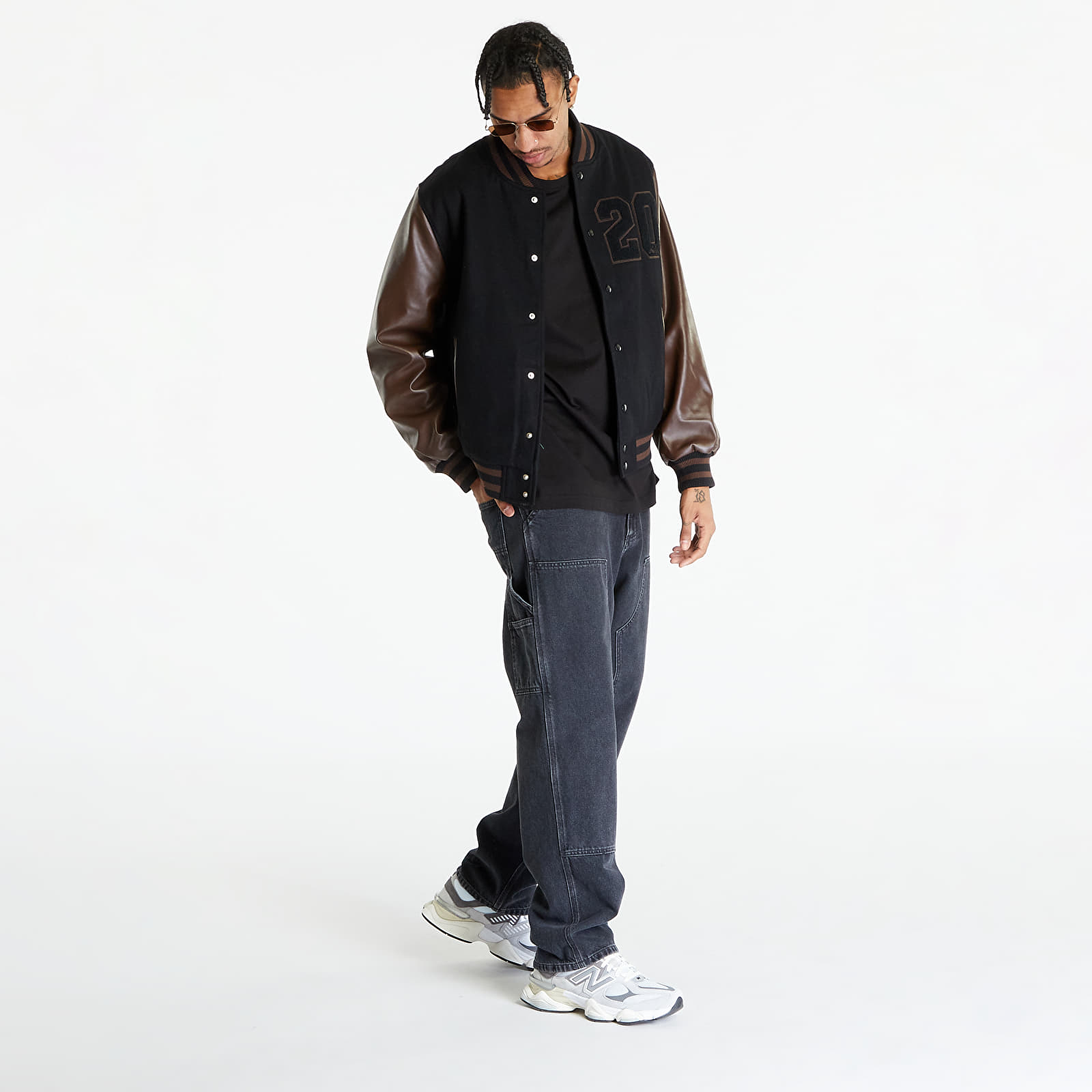 Kurtki New Era Heritage Varsity Jacket UNISEX Black/ Brown