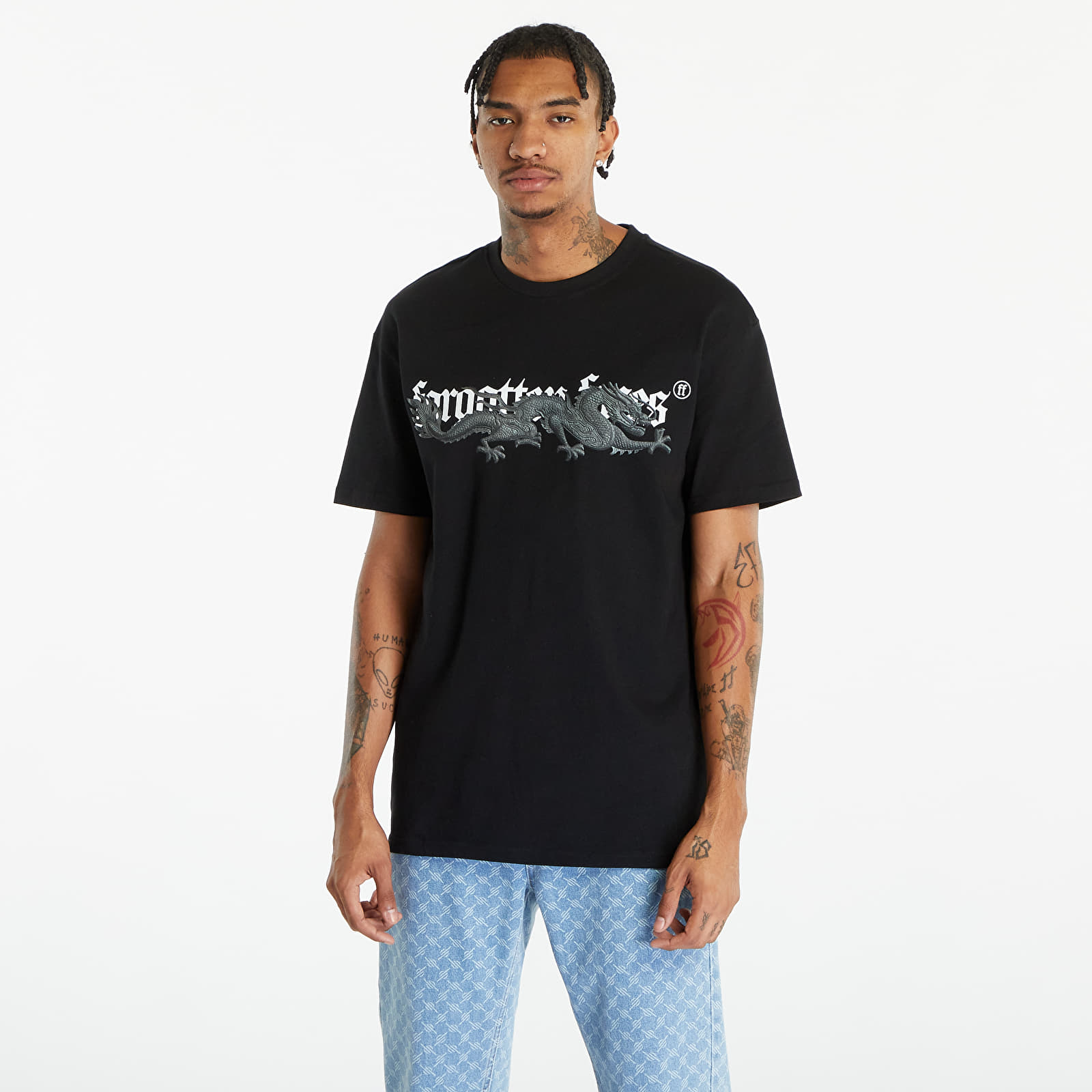 Koszulki Forgotten Faces Dragon Oversized Tee Black