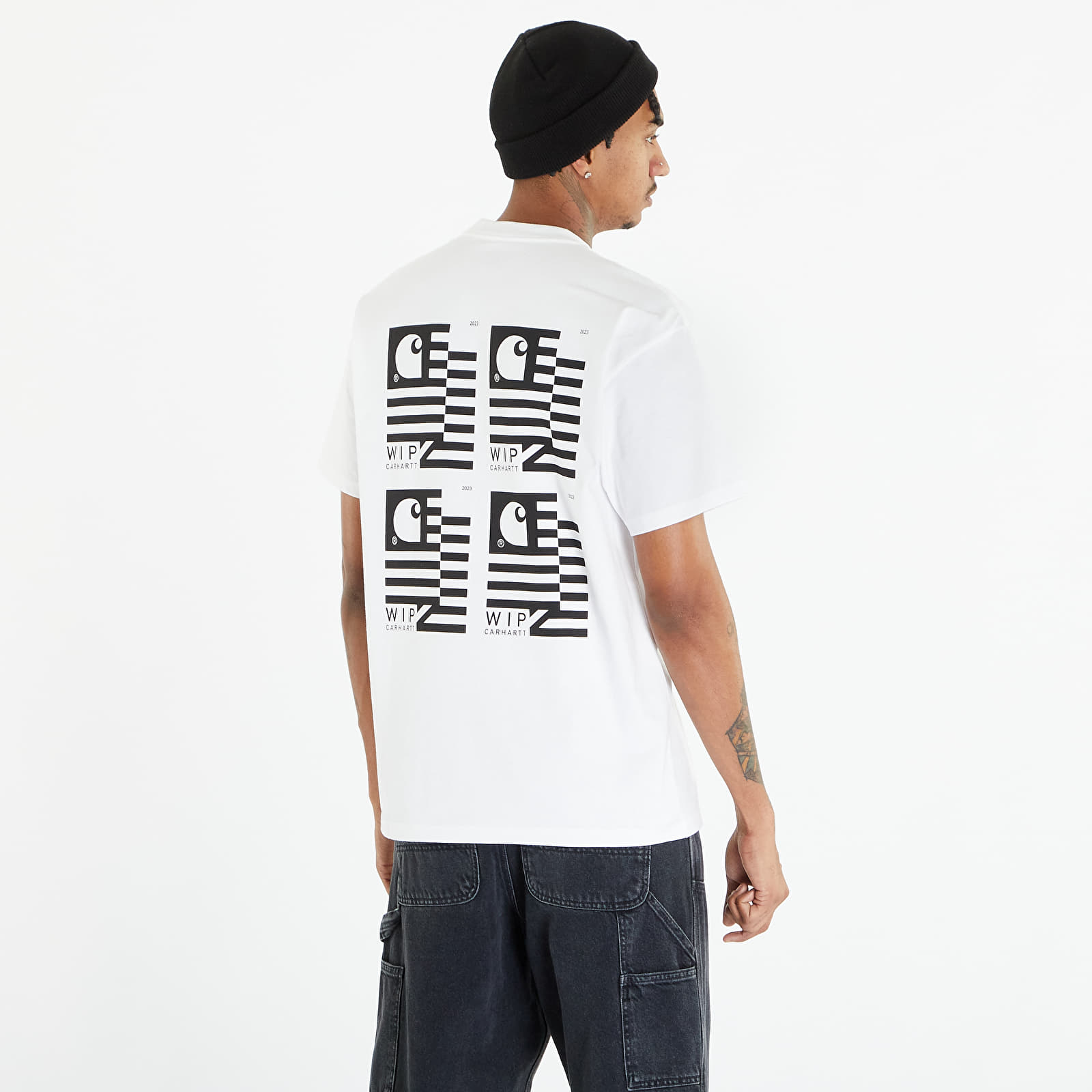 T-Shirts Carhartt WIP Short Sleeve Stamp State T-Shirt White/ Black