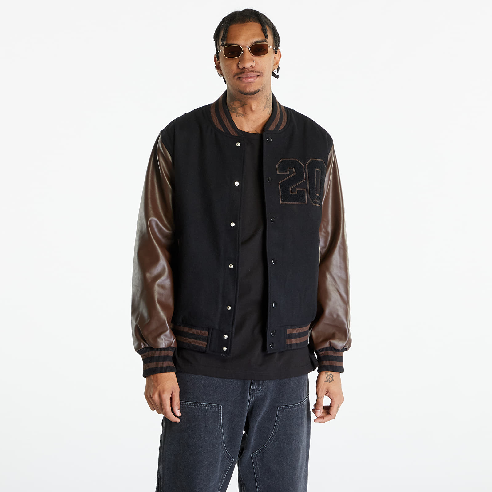 Kurtki New Era Heritage Varsity Jacket UNISEX Black/ Brown