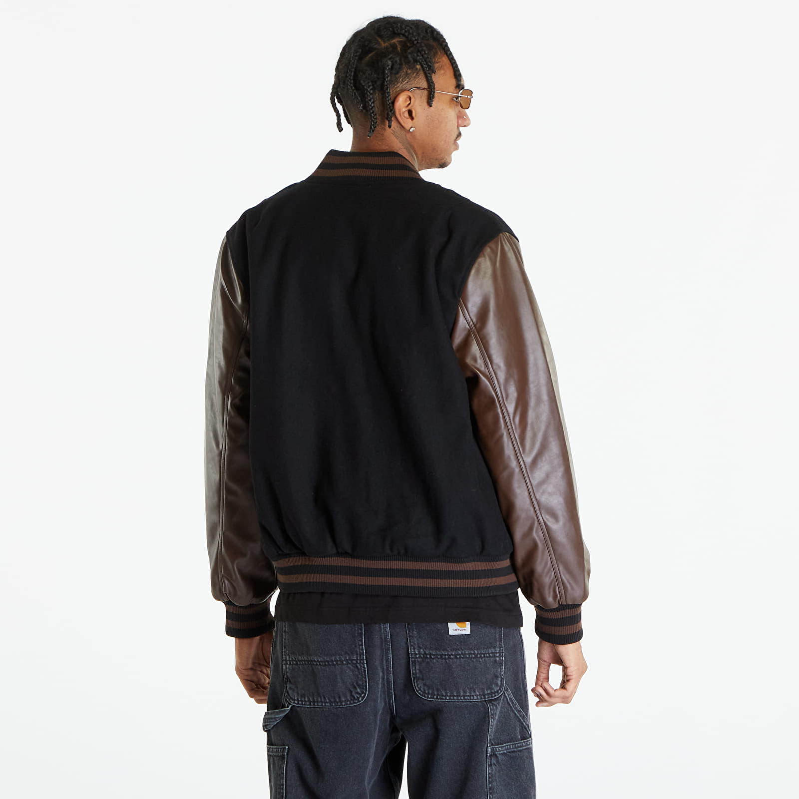 Kurtki New Era Heritage Varsity Jacket UNISEX Black/ Brown