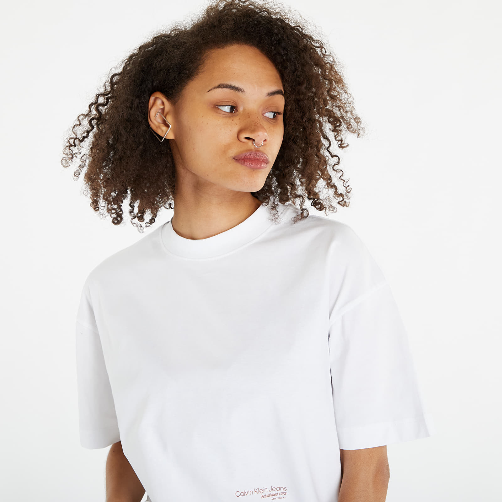 Trička Calvin Klein Jeans Back Floral Graphic T-Shirt White