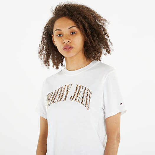 T Shirts Tommy Jeans Classics Leo Short Sleeve Tee White Queens