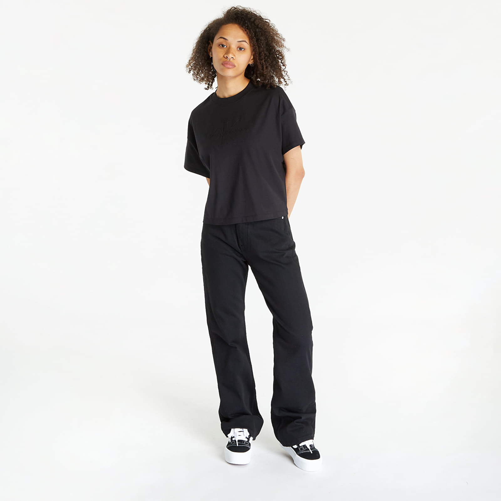 Magliette Calvin Klein Jeans Embossed Monologo Tee Black