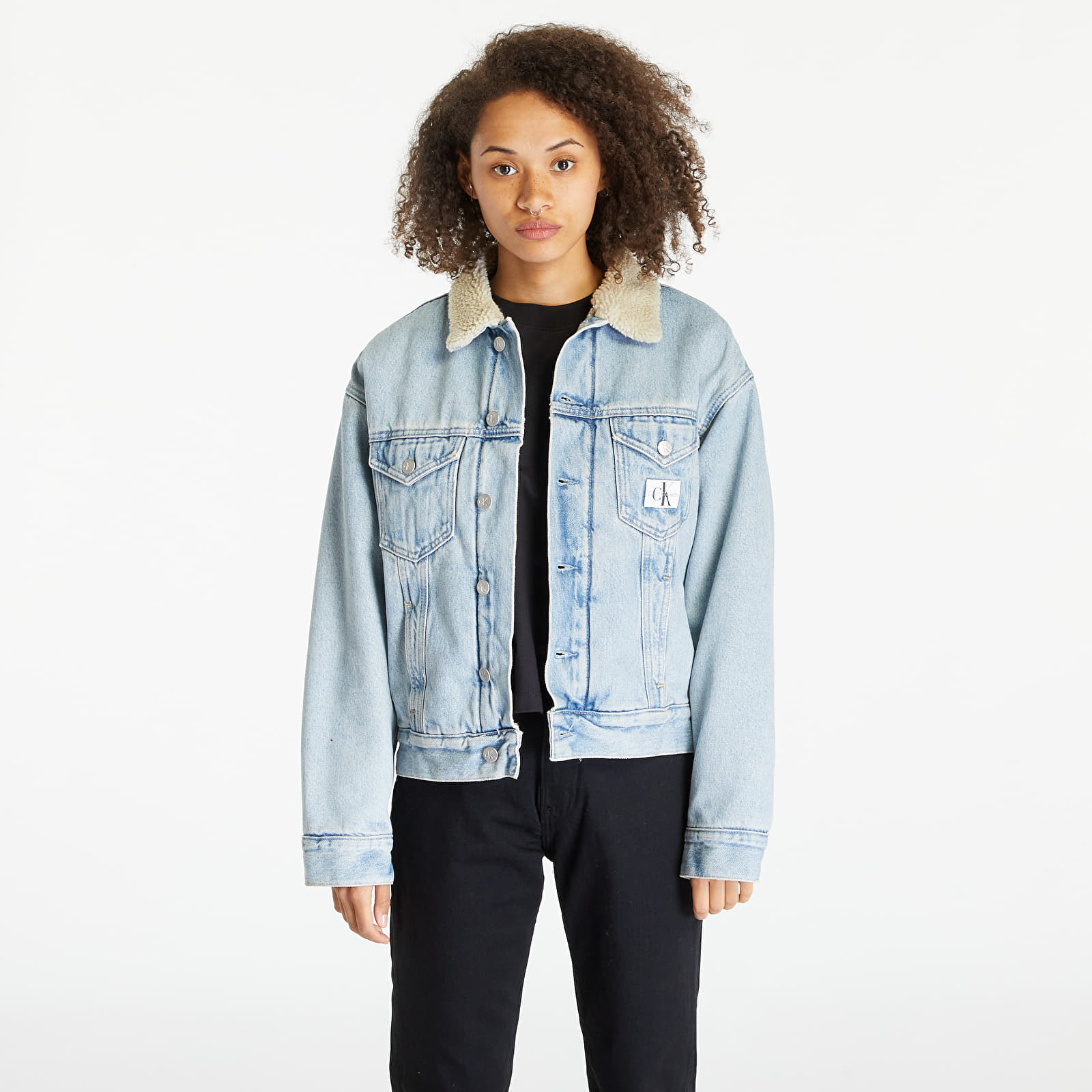 Jachete Calvin Klein Jeans Sherpa Denim Jacket Blue