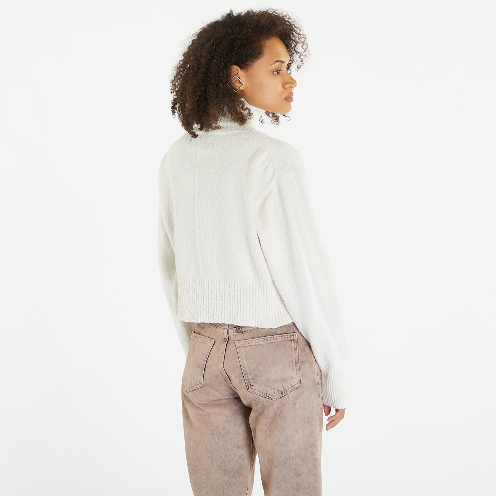 Sweaters Calvin Klein Jeans Boucle High Neck Sweater Ivory