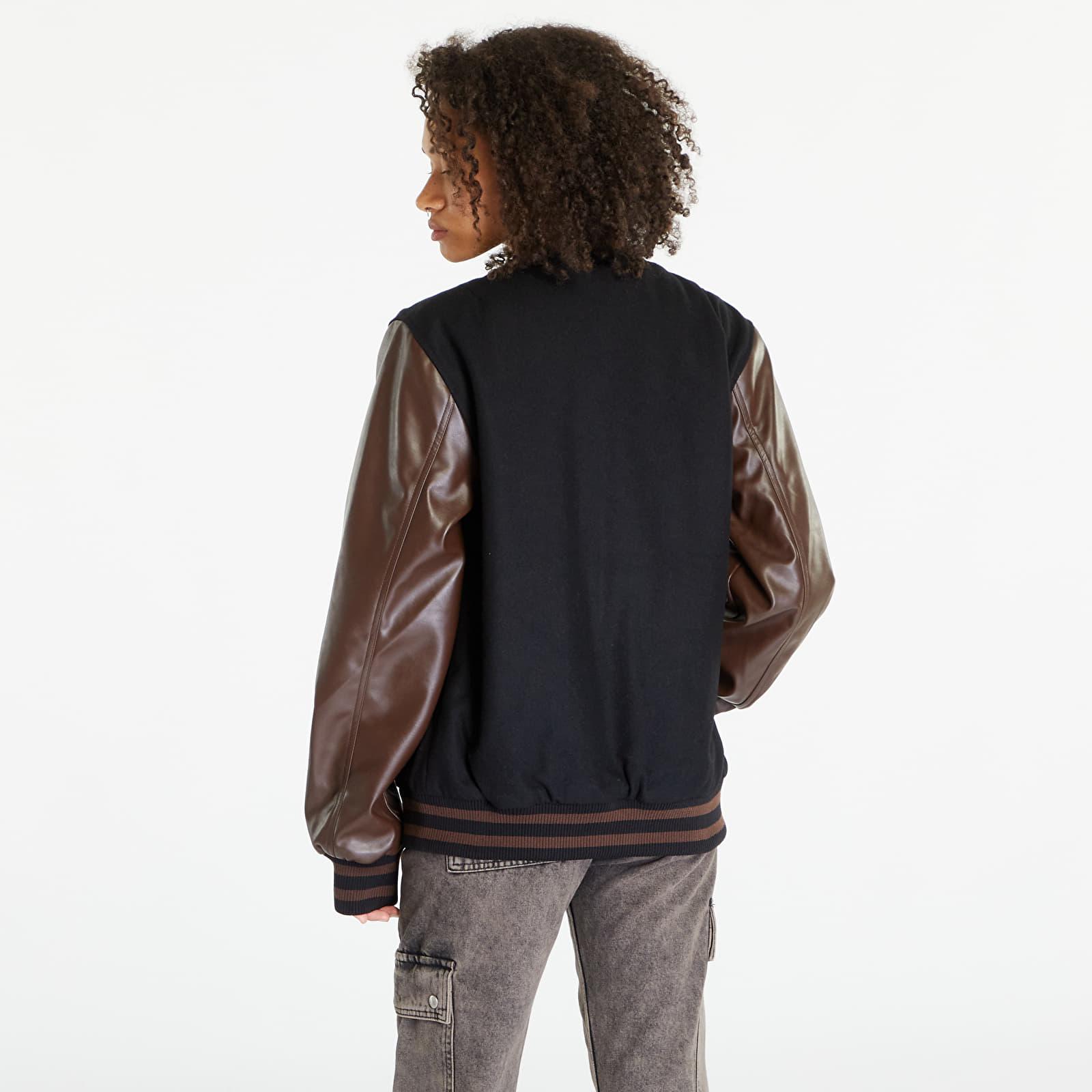 Kurtki New Era Heritage Varsity Jacket UNISEX Black/ Brown