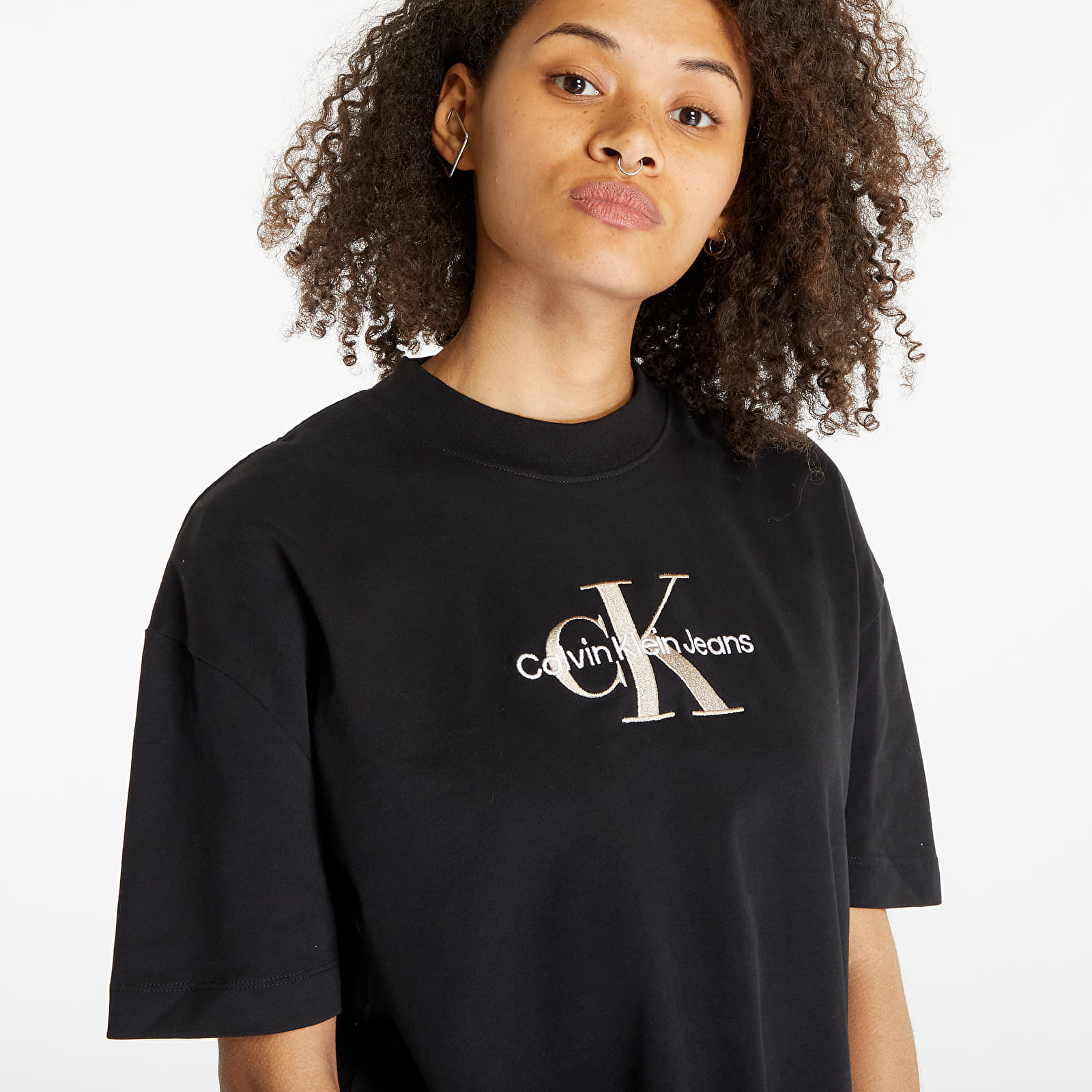 T shirts Calvin Klein Jeans Cotton Monogram T Shirt Black Queens