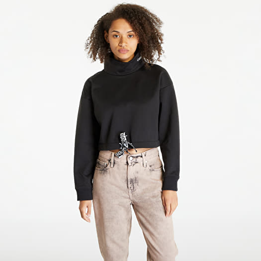 Sweatshirt Calvin Klein Jeans Cropped Logo Tape Sweatshirt Black