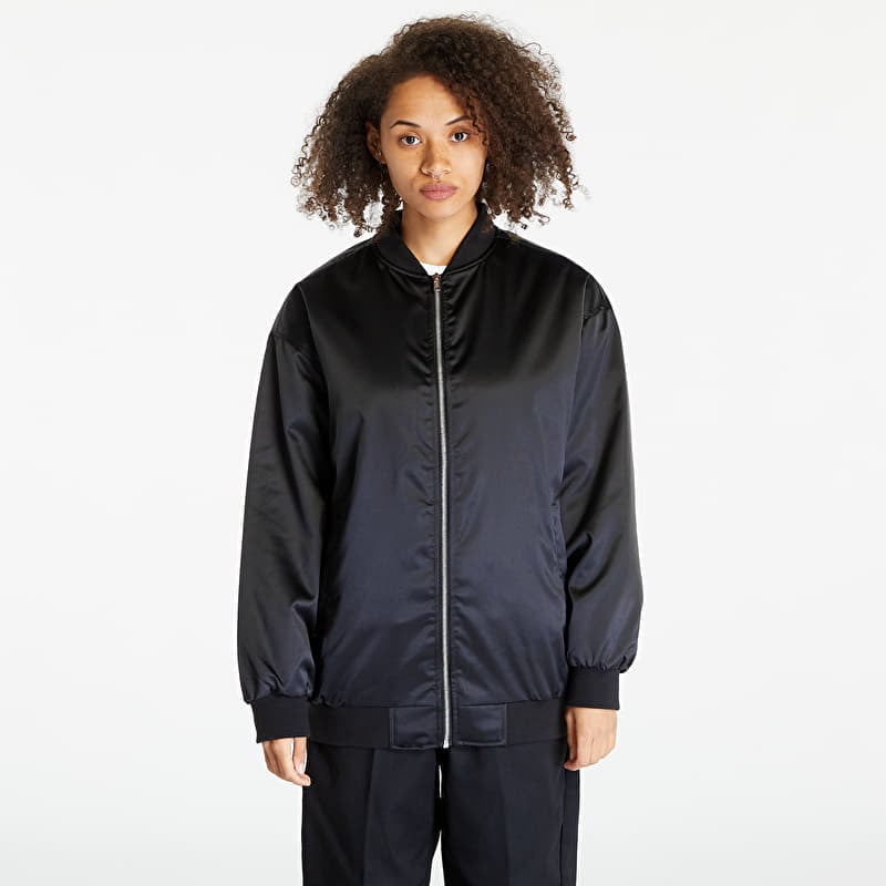 Bunda Urban Classics Ladies Oversized Satin Bomber Jacket Black