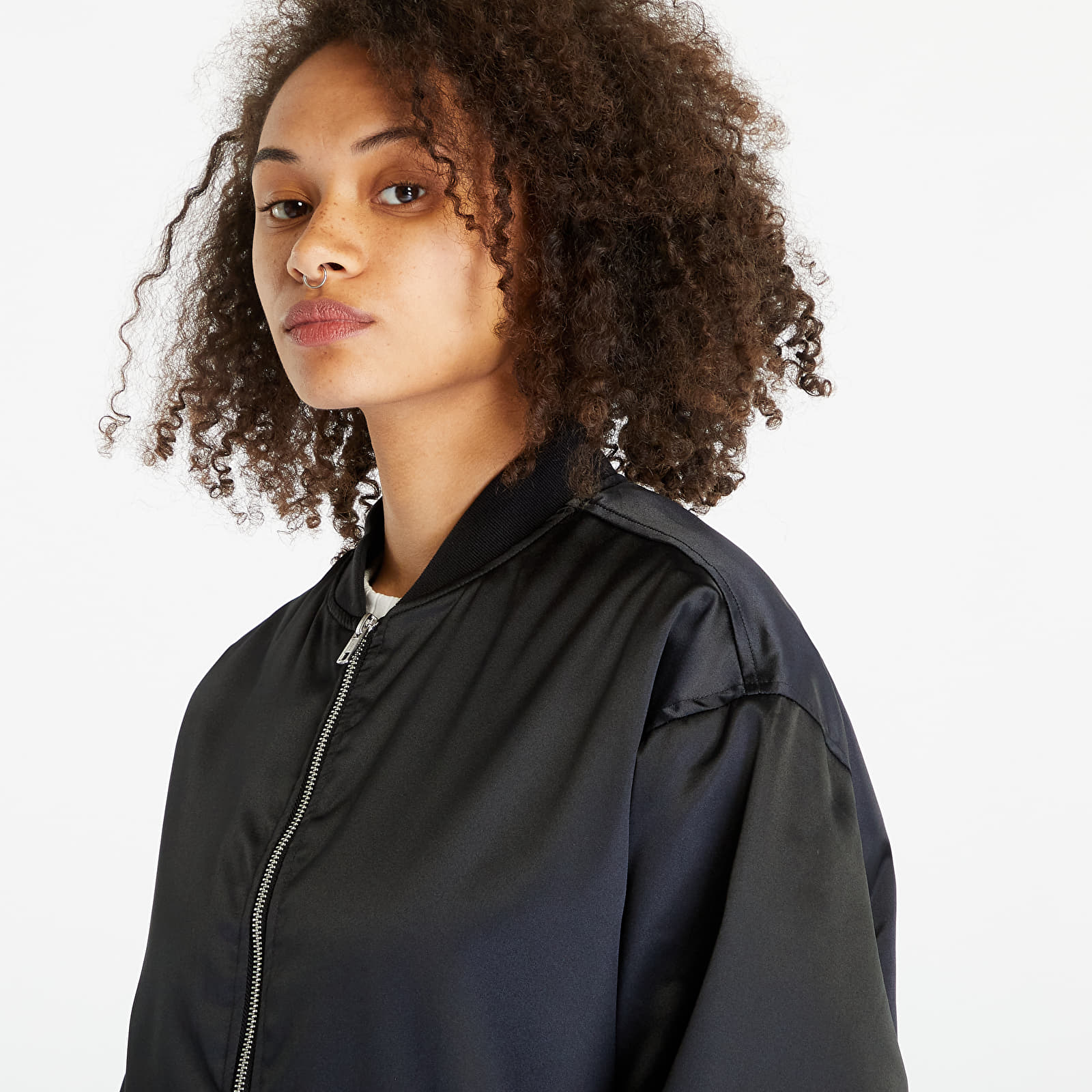 Jackets Urban Classics Ladies Oversized Satin Bomber Jacket Black
