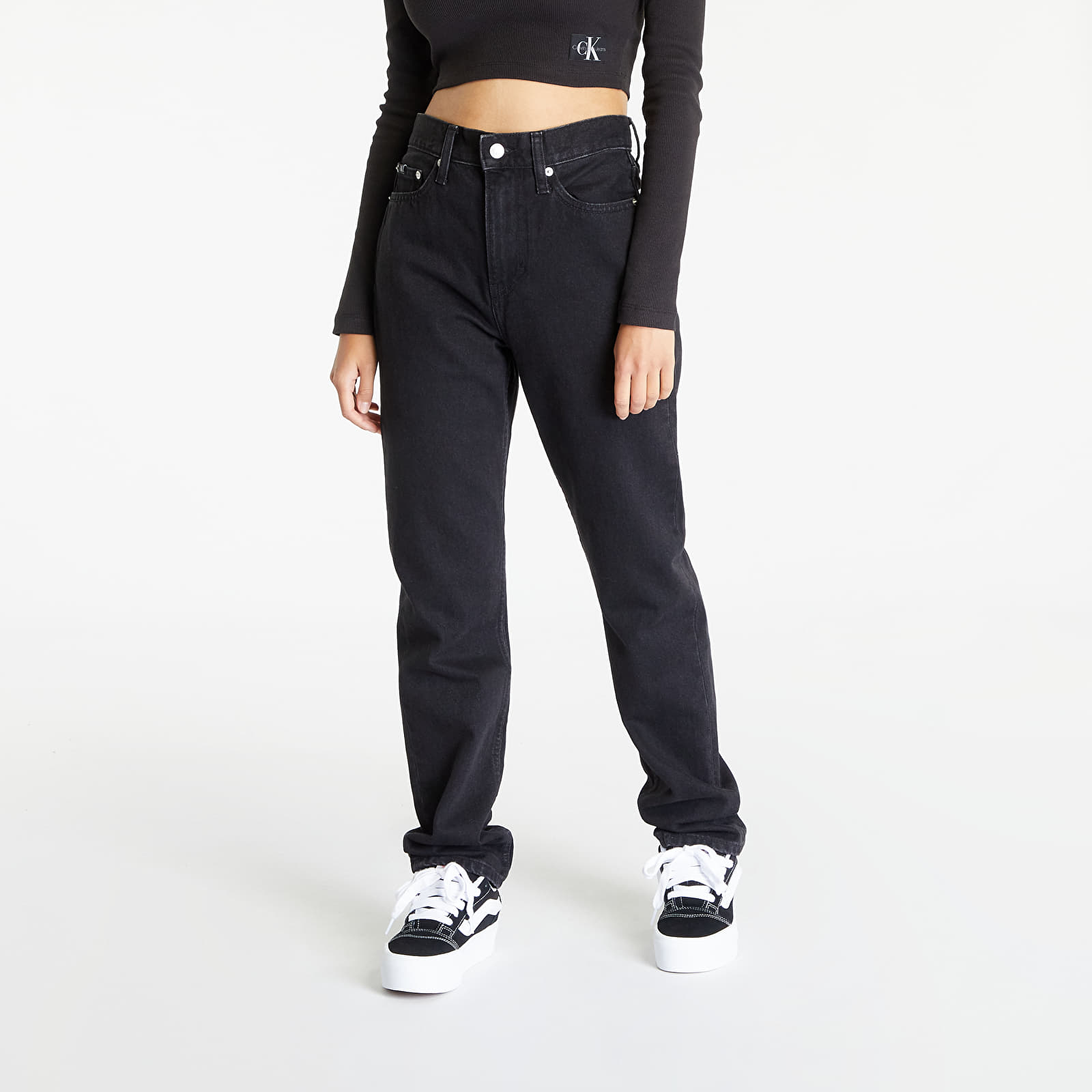 Püksid Calvin Klein Jeans Authentic Slim Straight Black
