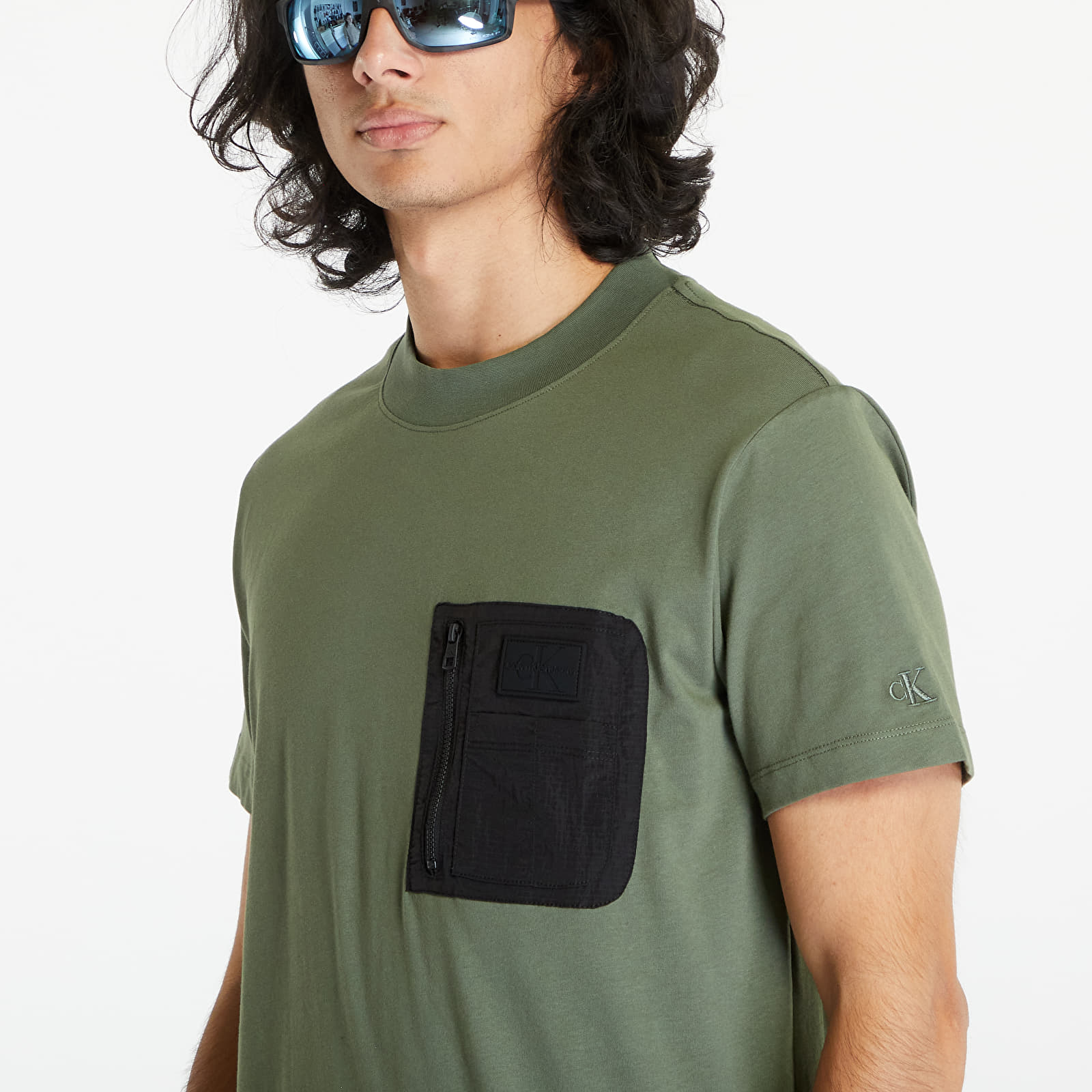 T-shirts Calvin Klein Jeans Mix Media Short Sleeve Tee Thyme