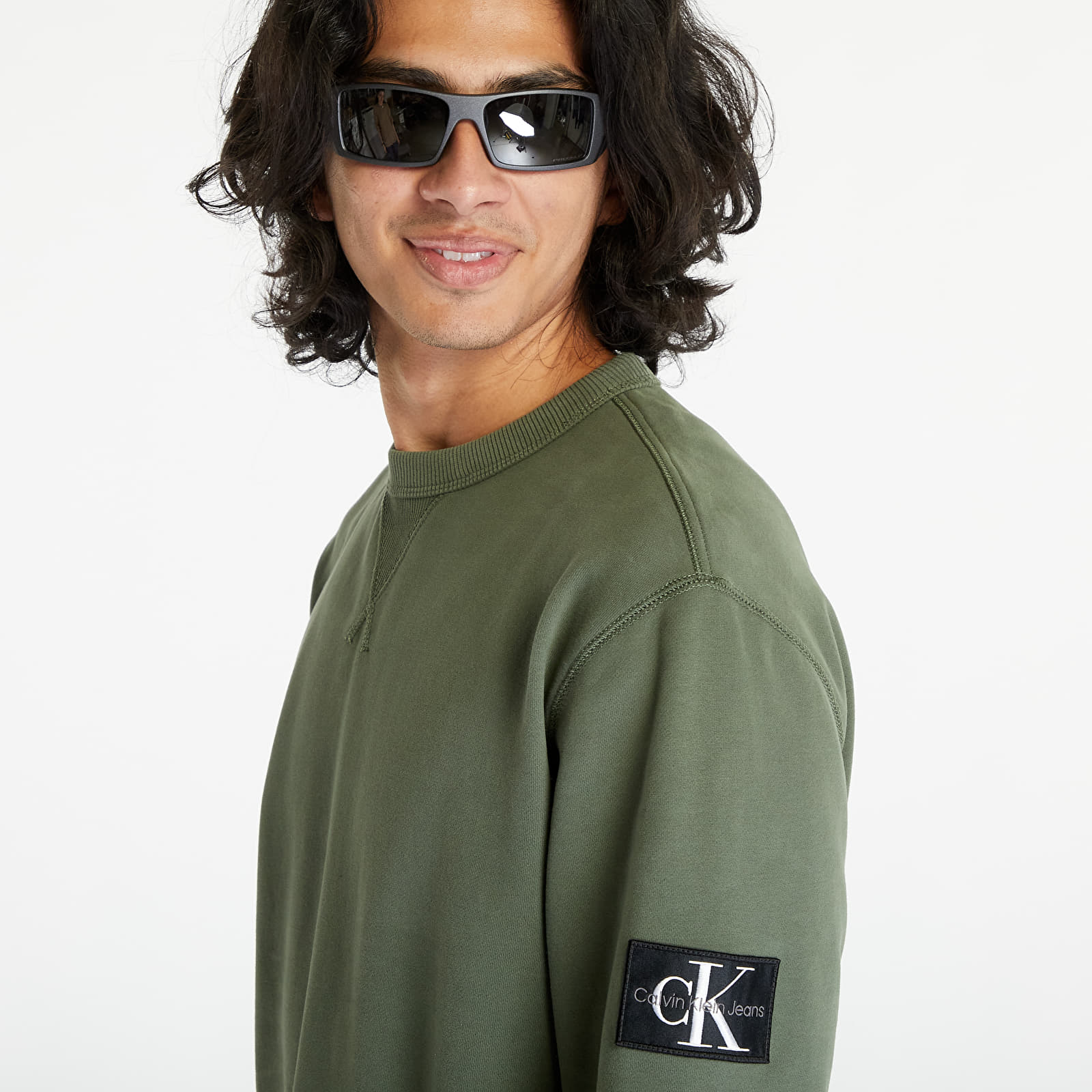 Hanorace Calvin Klein Jeans Badge Crew Neck Thyme