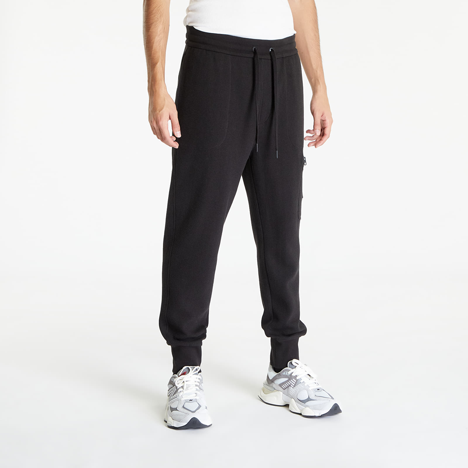 Tepláky Calvin Klein Jeans Badge Waffle Hwk Pants Black