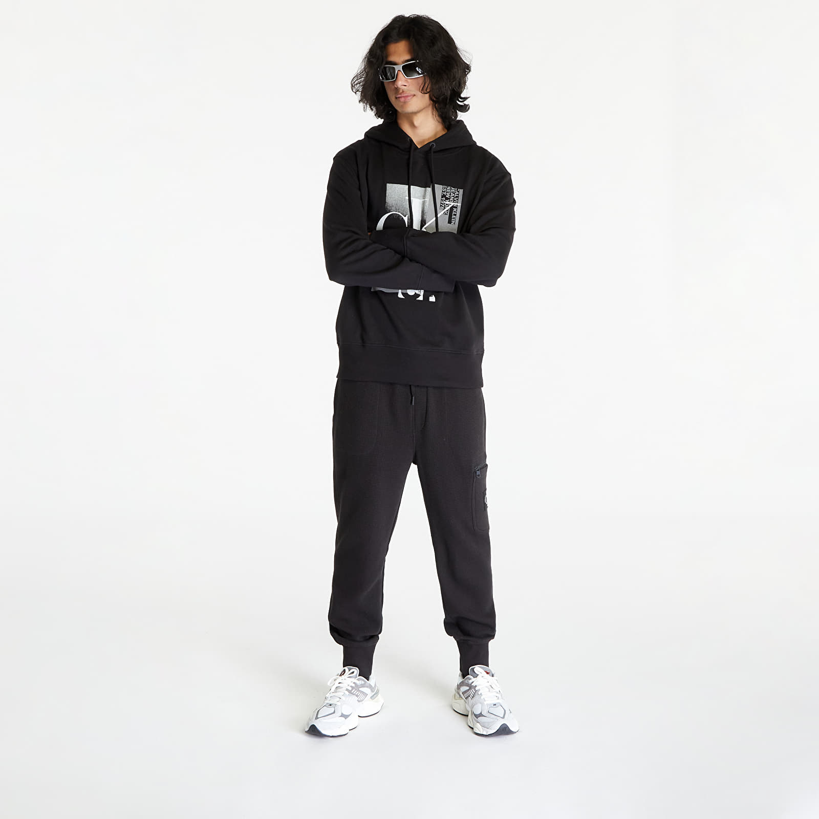 Hoodies and sweatshirts  Calvin Klein Jeans Connected Layer Land Hoodie Black