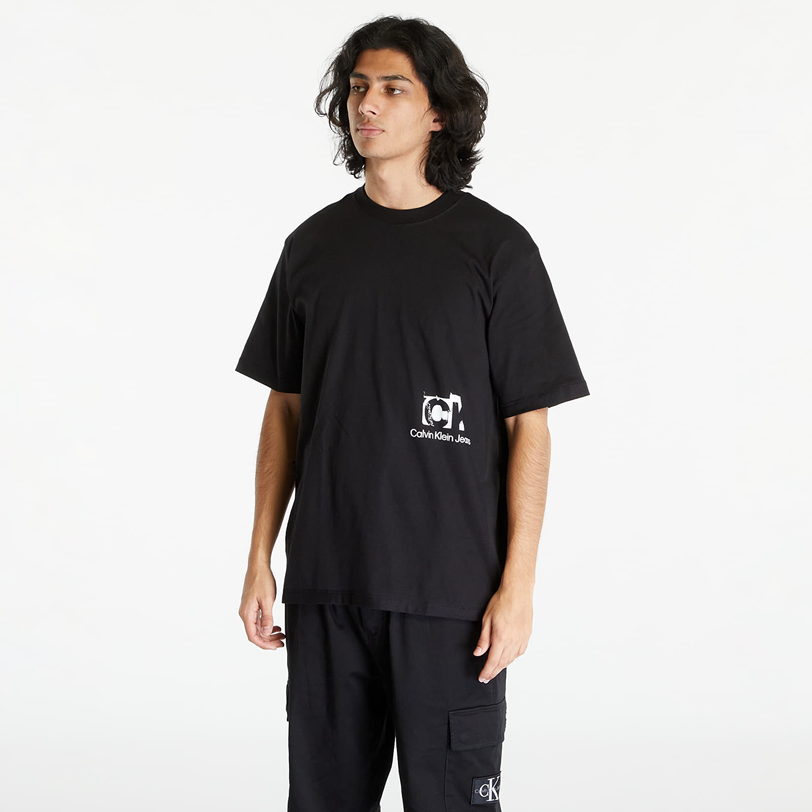 Trička Calvin Klein Jeans Connected Layer Land Black