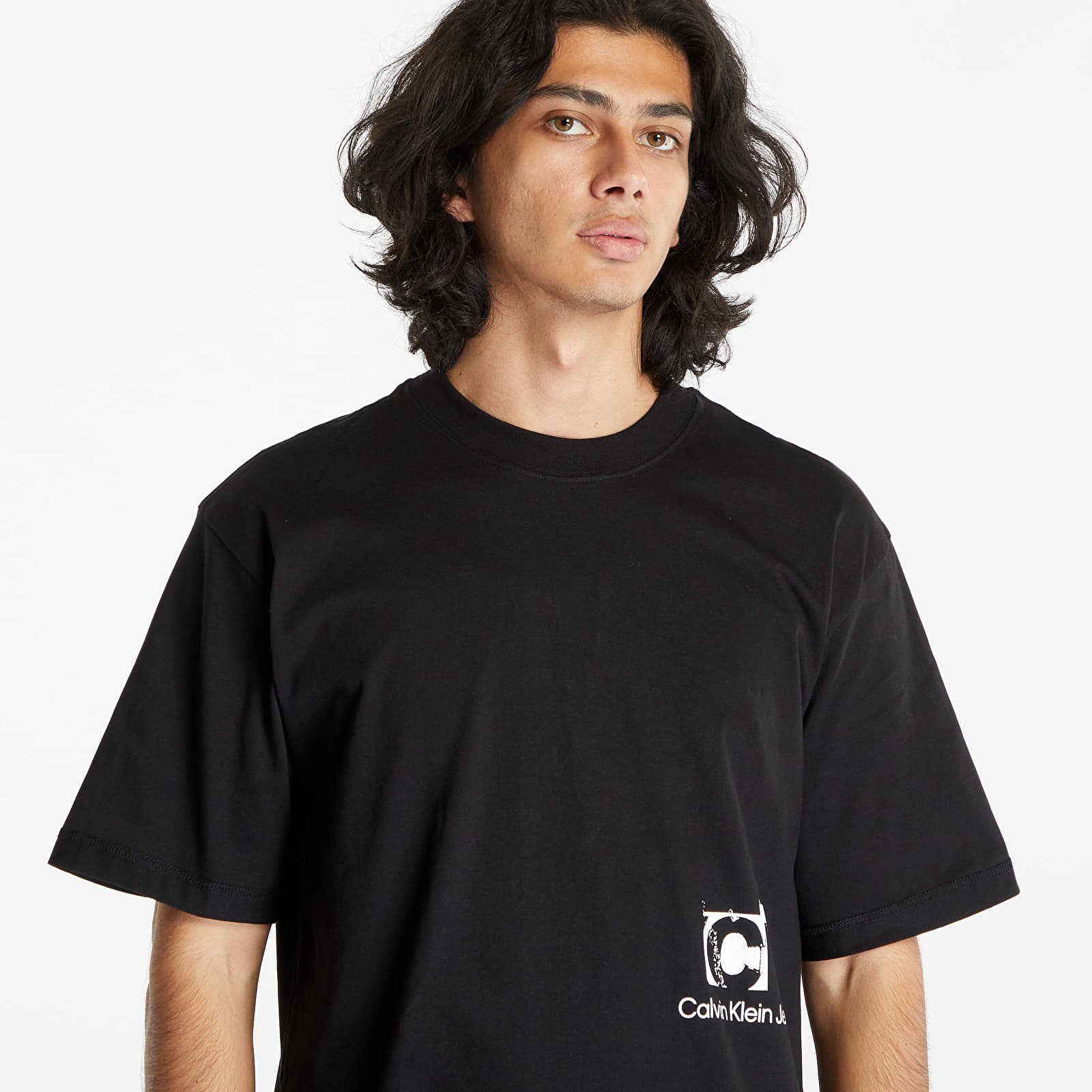 Trička Calvin Klein Jeans Connected Layer Land Black