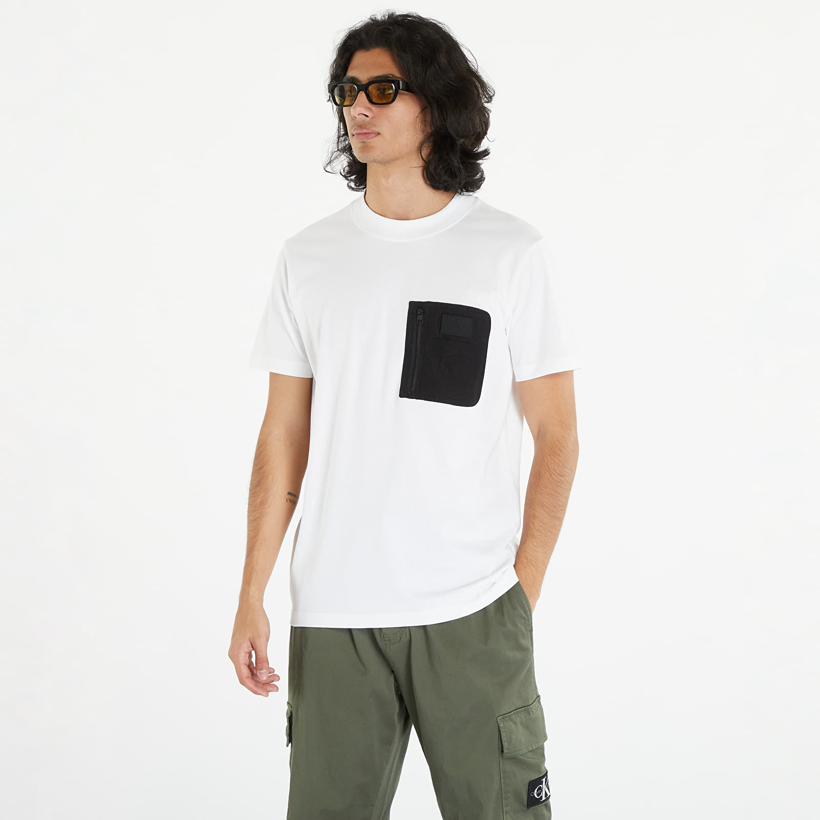 T-Shirts Calvin Klein Jeans Mix Media Tee White