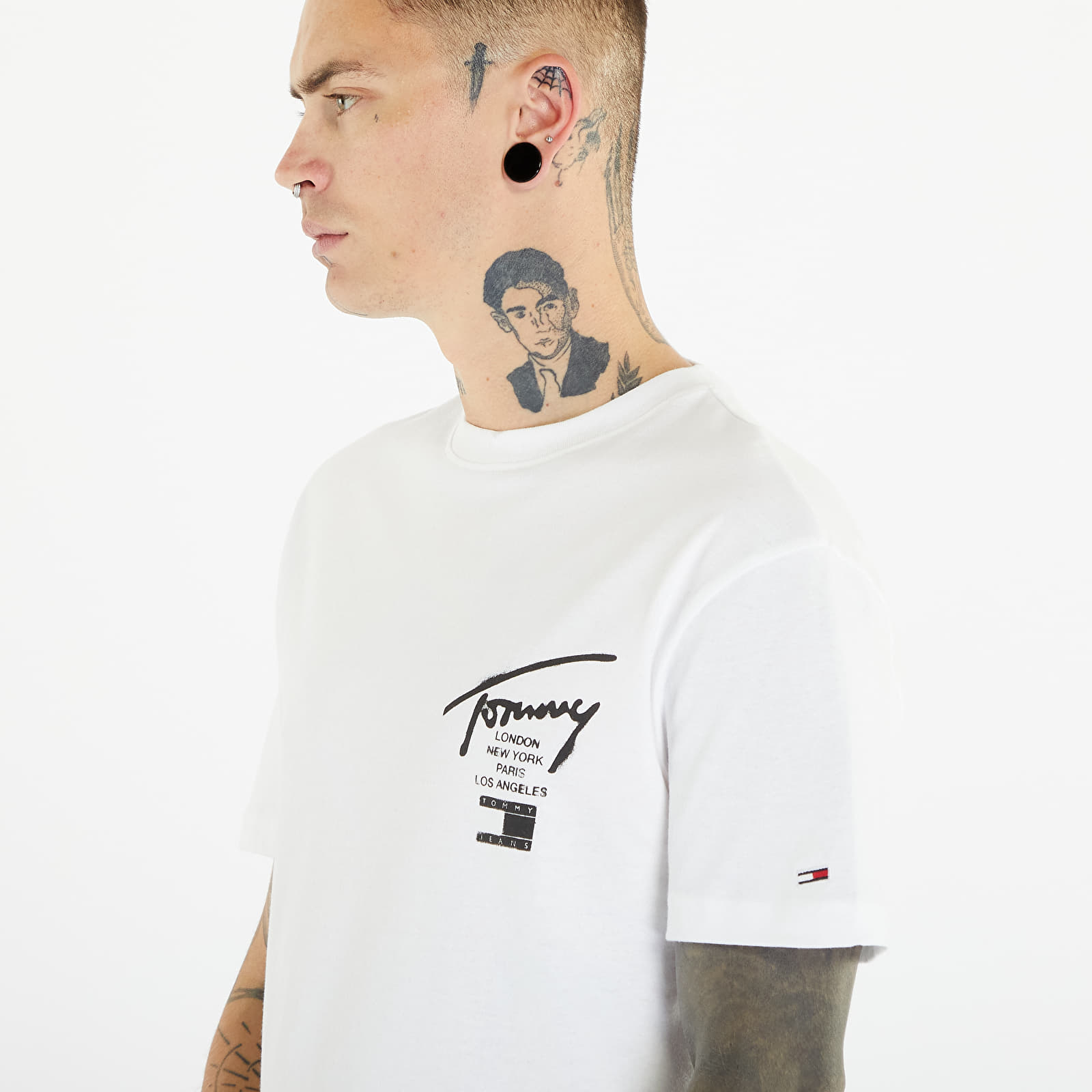 Tricouri  Tommy Jeans Classic Spray Signature Short Sleeve Tee White