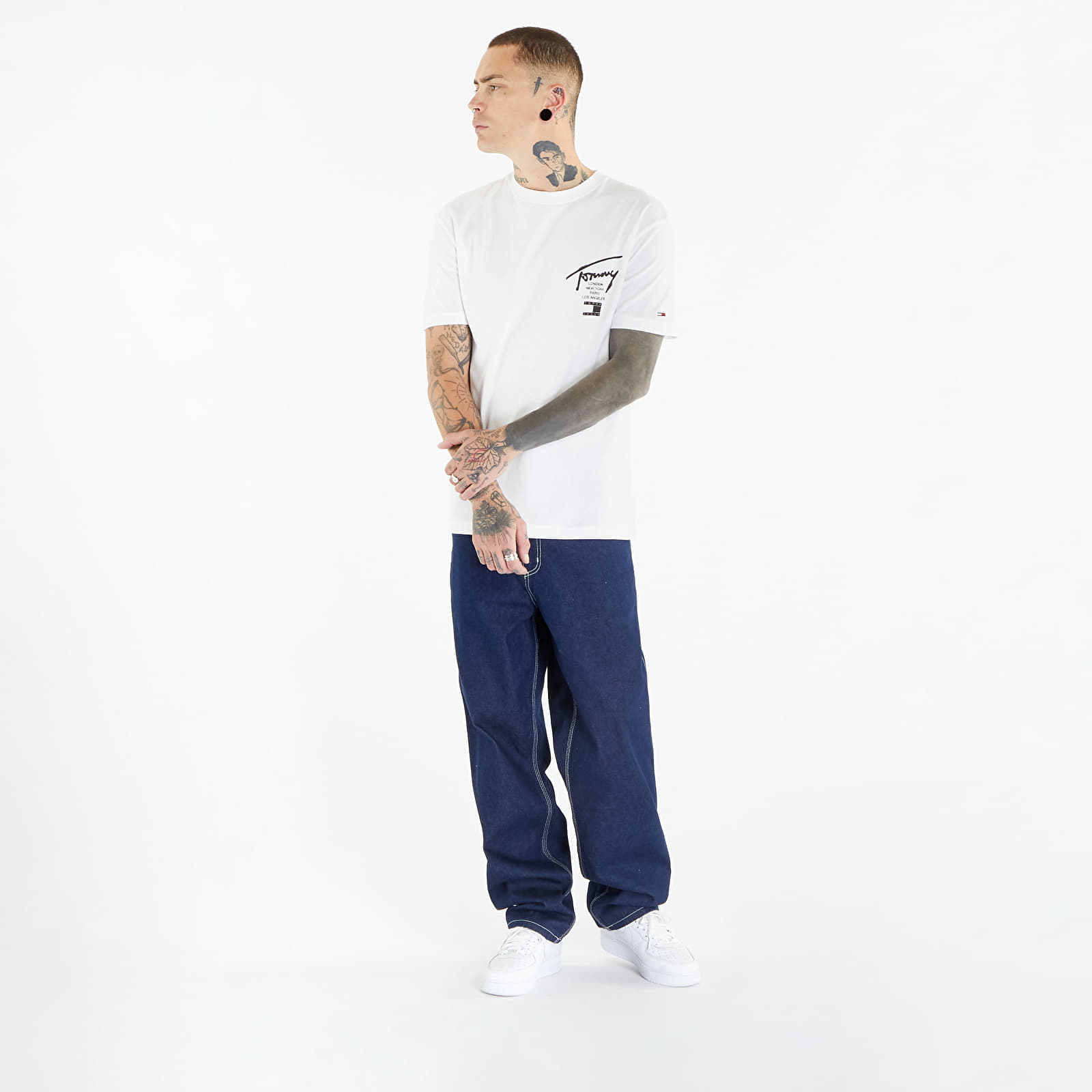 Tricouri  Tommy Jeans Classic Spray Signature Short Sleeve Tee White