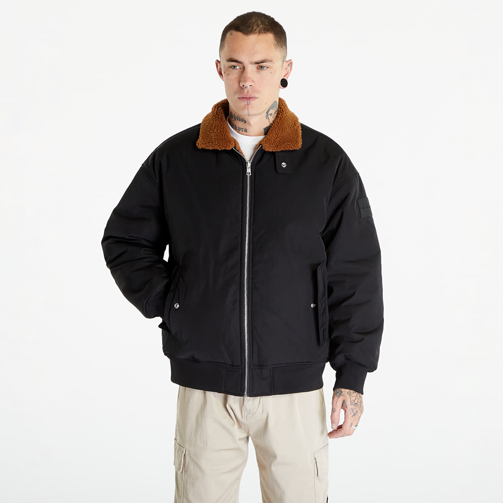 Bomberjacken Calvin Klein Jeans Reversible Sherpa Bomber Jacket Black/ Brown