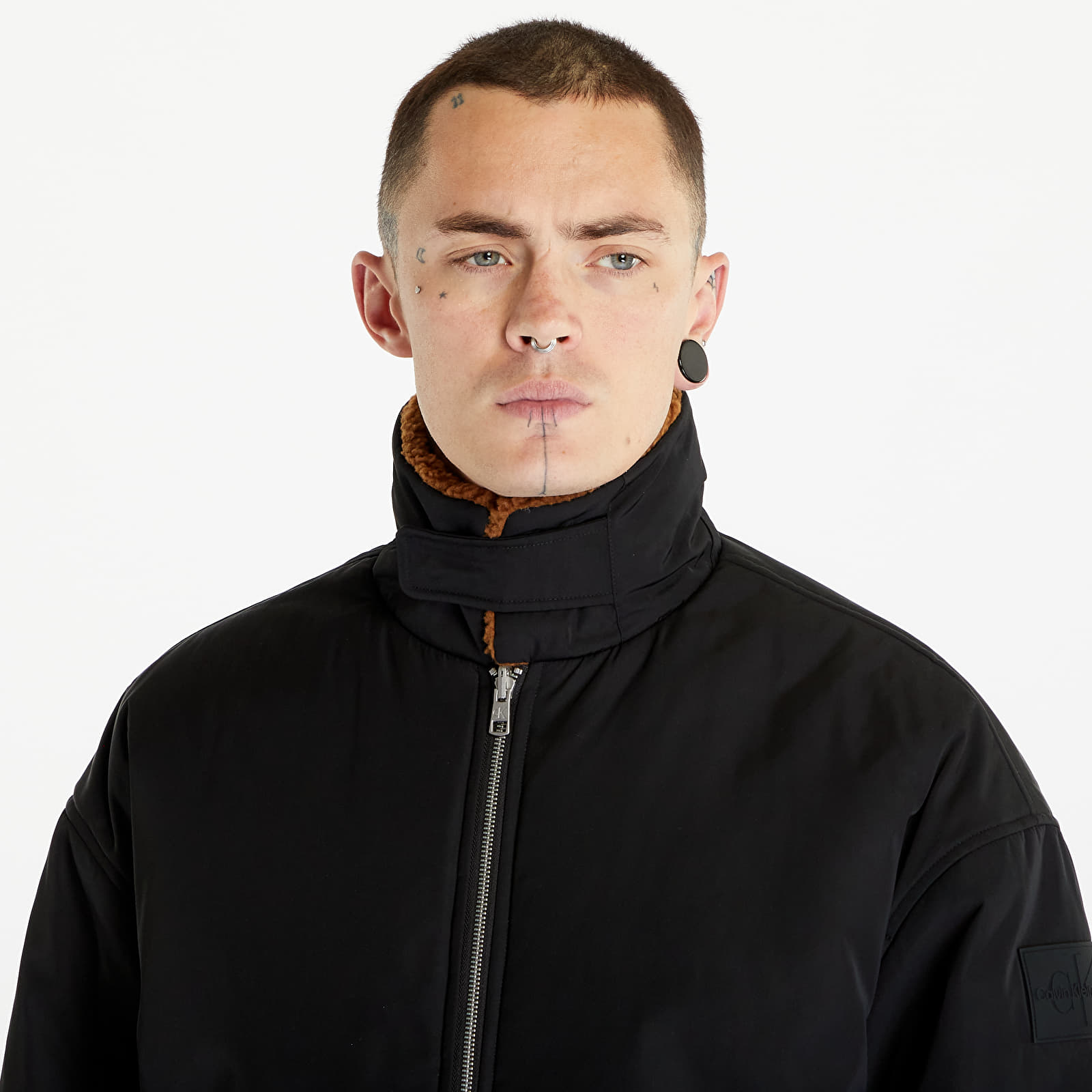 Bomberjacken Calvin Klein Jeans Reversible Sherpa Bomber Jacket Black/ Brown