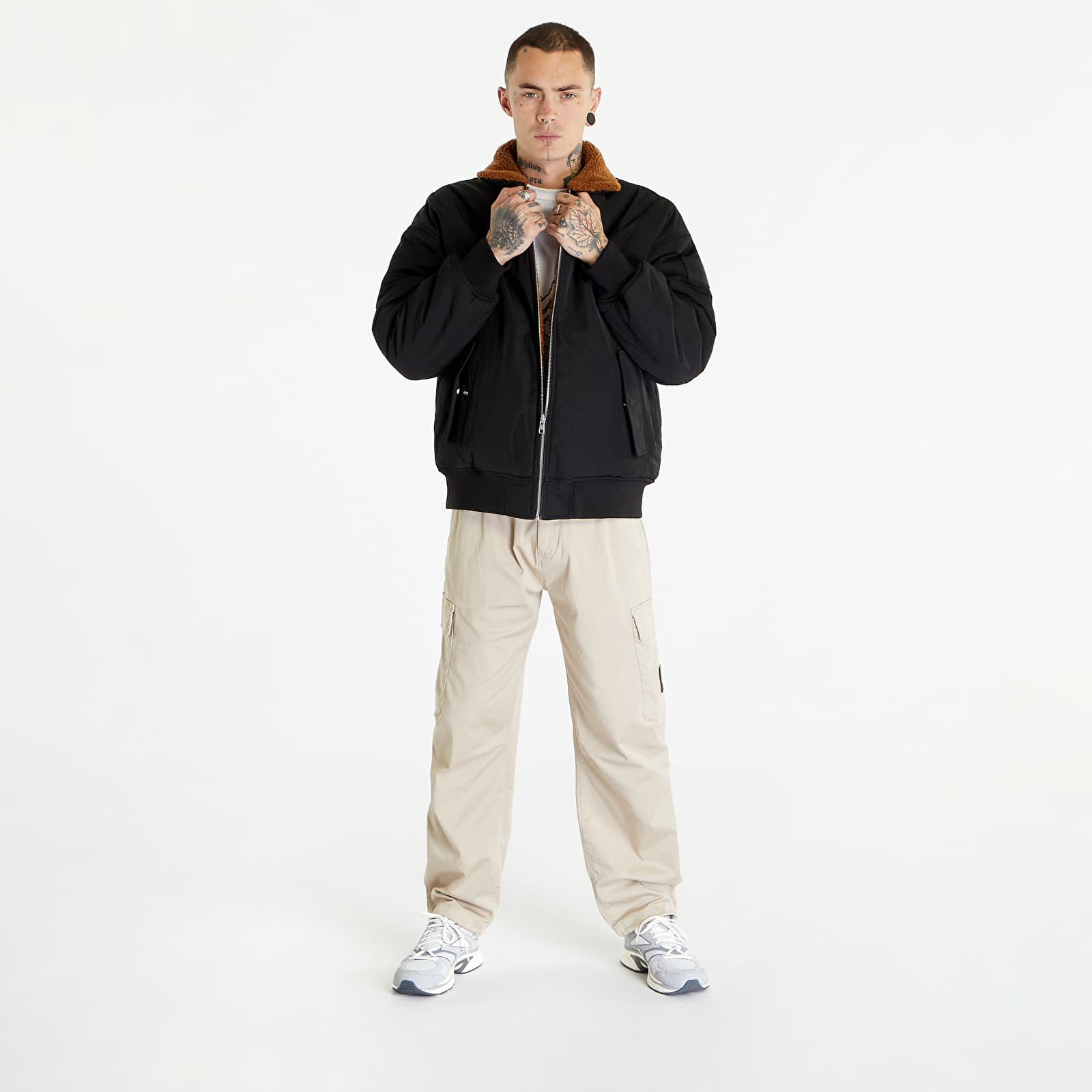Bomberjacken Calvin Klein Jeans Reversible Sherpa Bomber Jacket Black/ Brown