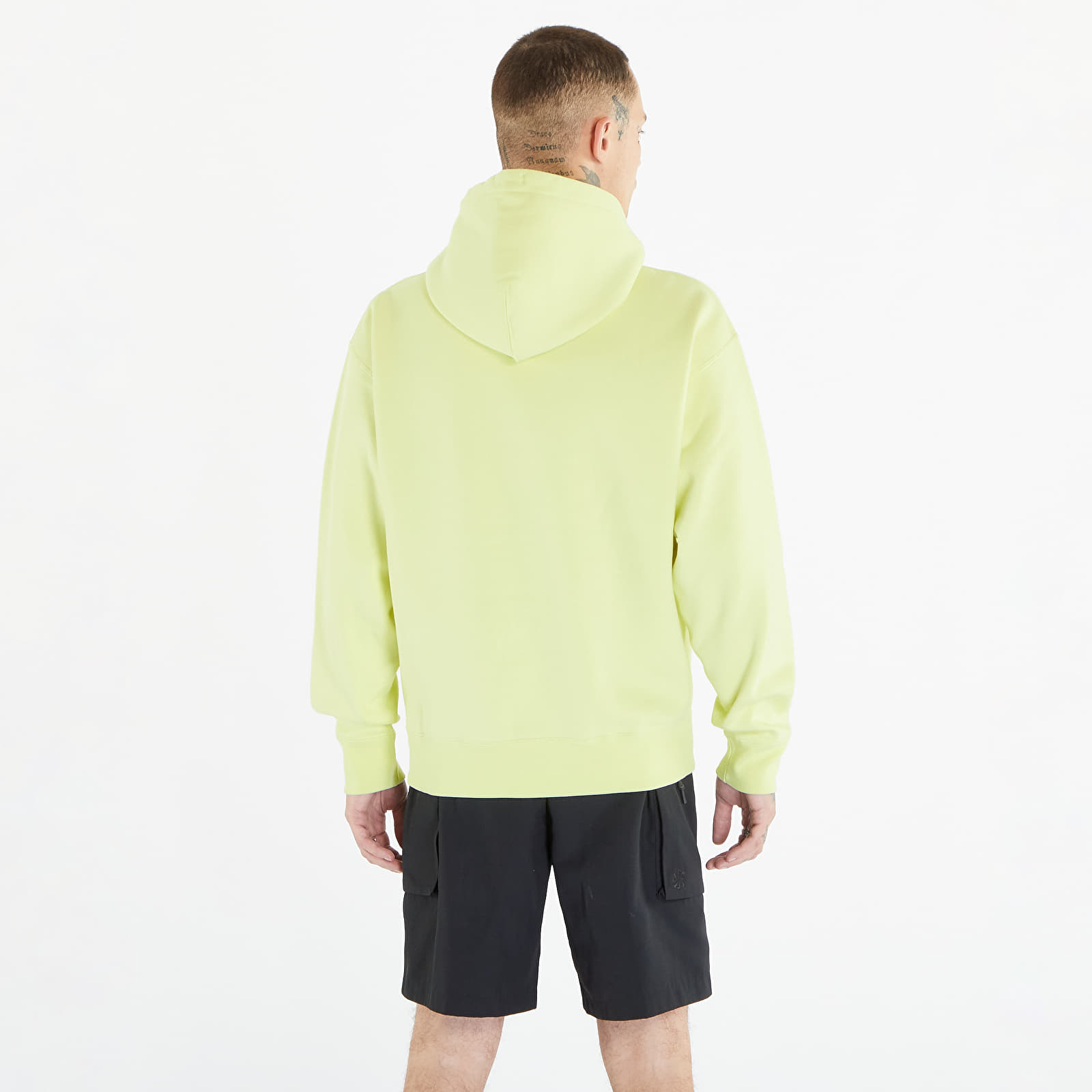 Bluzy Nike Solo Swoosh Men's Fleece Pullover Hoodie Luminous Green/ White