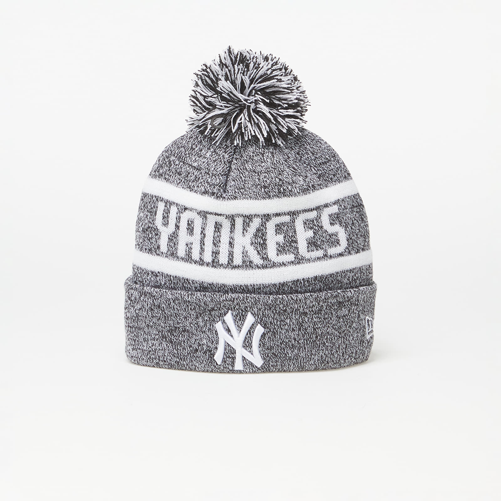 New Era New York Yankees Jake Bobble Knit Beanie Hat Black/ White Universal