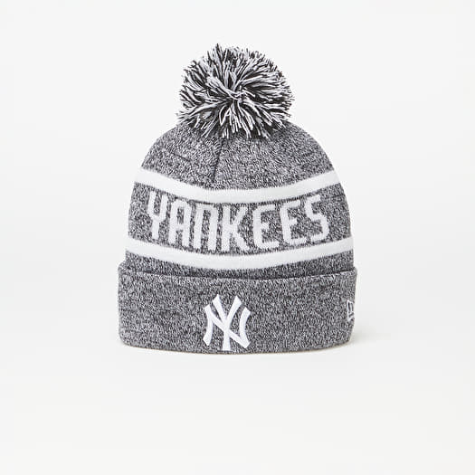 Chapeau New Era New York Yankees Jake Bobble Knit Beanie Hat Black/ White